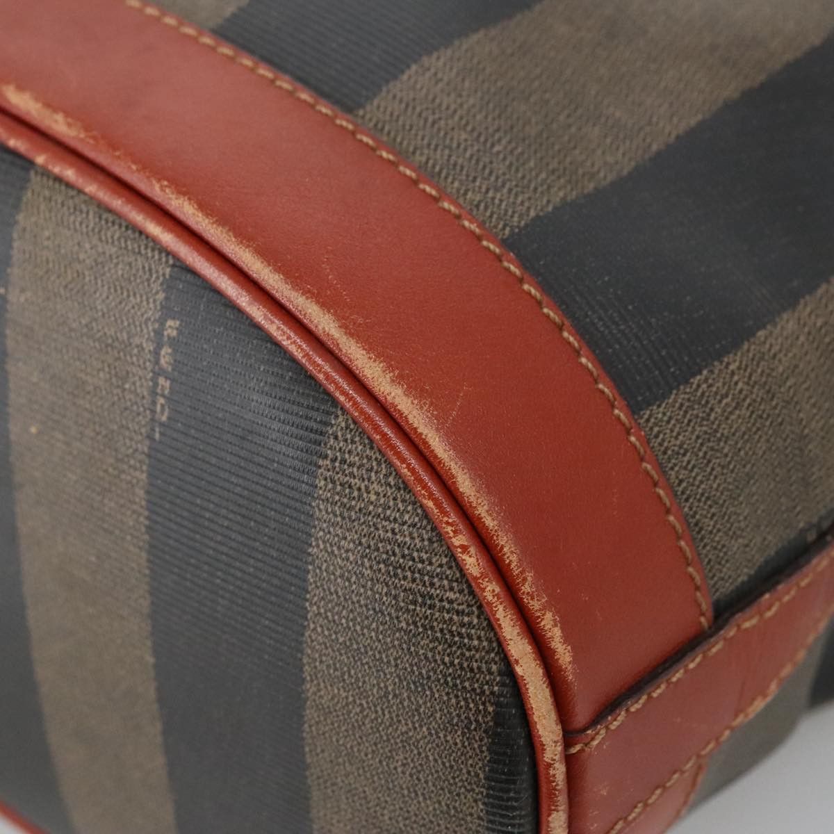 Fendi Pequin Brown Canvas Shoulder Bag (Pre-Owned) Size ONE SIZE - 9 Thumbnail