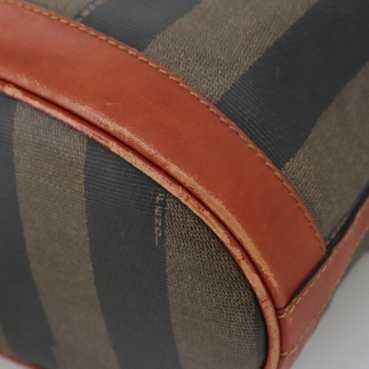 Fendi Pequin Brown Canvas Shoulder Bag (Pre-Owned) Size ONE SIZE - 7 Thumbnail