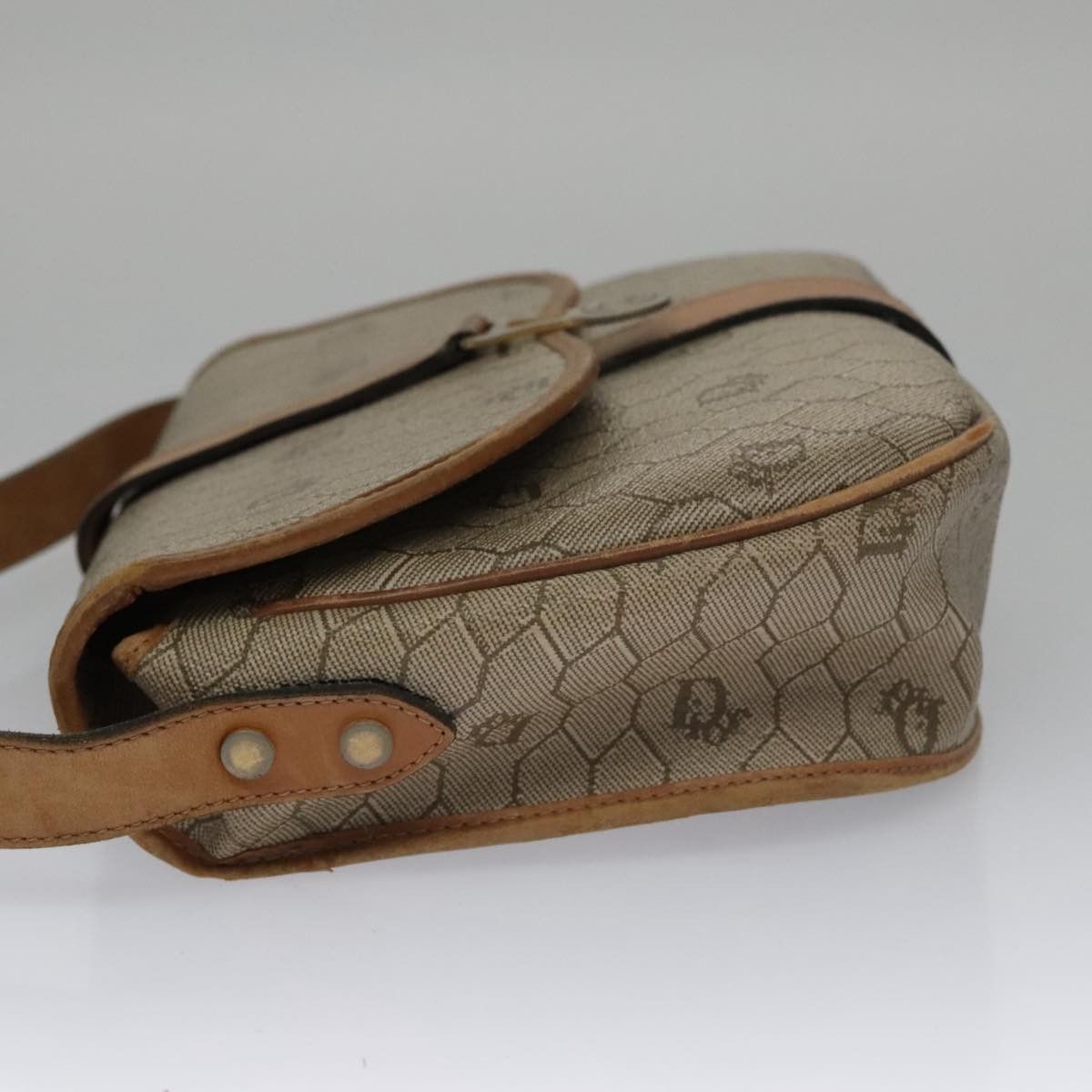 Dior Honeycomb Beige Canvas Shoulder Bag (Pre-Owned) Size ONE SIZE - 4 Thumbnail