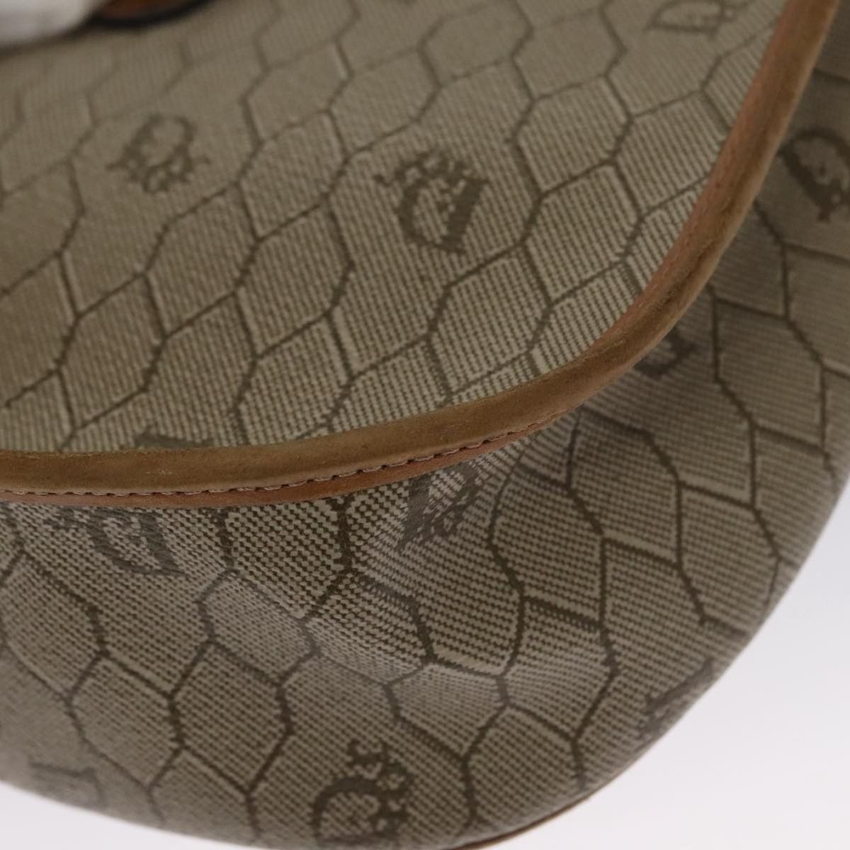 Dior Honeycomb Beige Canvas Shoulder Bag (Pre-Owned) Size ONE SIZE - 9 Thumbnail