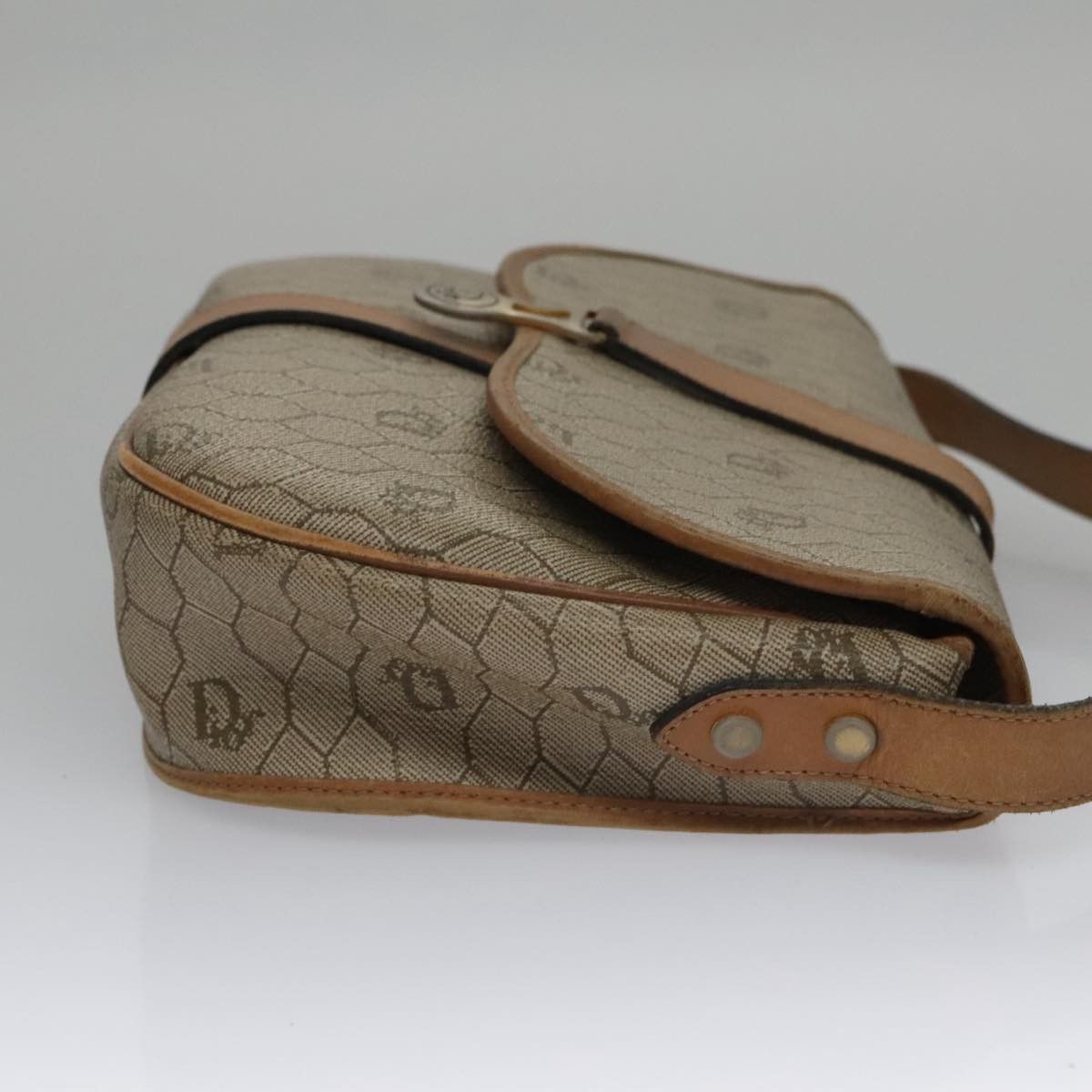 Dior Honeycomb Beige Canvas Shoulder Bag (Pre-Owned) Size ONE SIZE - 3 Thumbnail