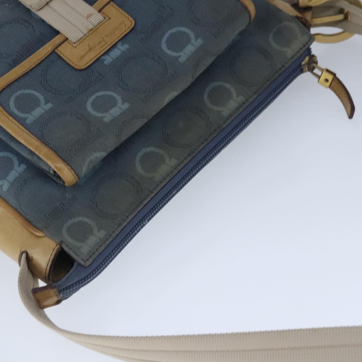 Salvatore Ferragamo Gancini Blue Denim - Jeans Shoulder Bag (Pre-Owned) Size ONE SIZE - 16 Thumbnail