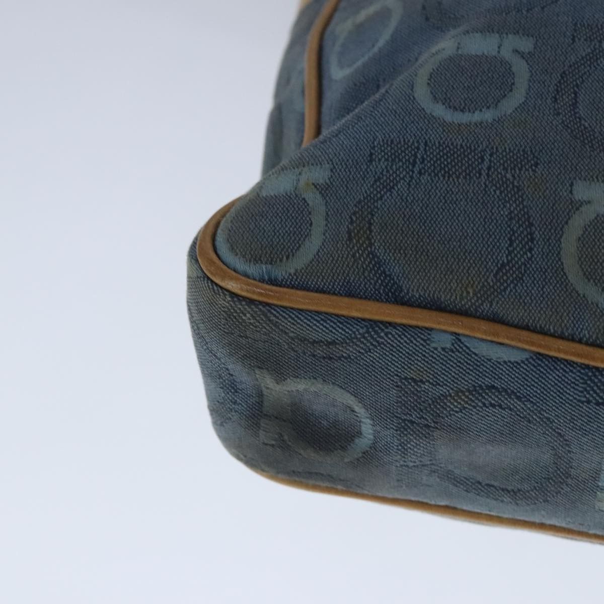 Salvatore Ferragamo Gancini Blue Denim - Jeans Shoulder Bag (Pre-Owned) Size ONE SIZE - 9 Thumbnail