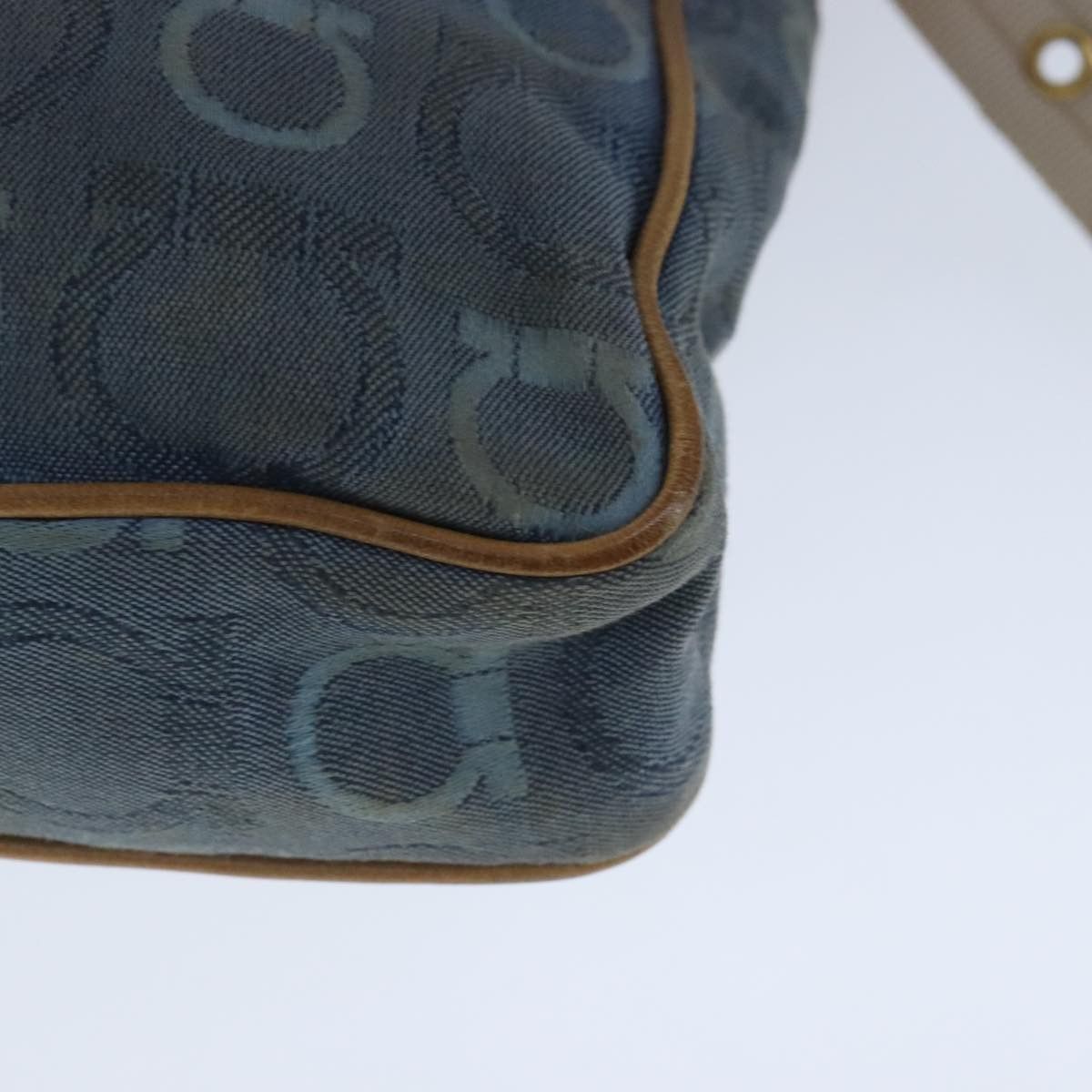 Salvatore Ferragamo Gancini Blue Denim - Jeans Shoulder Bag (Pre-Owned) Size ONE SIZE - 10 Thumbnail