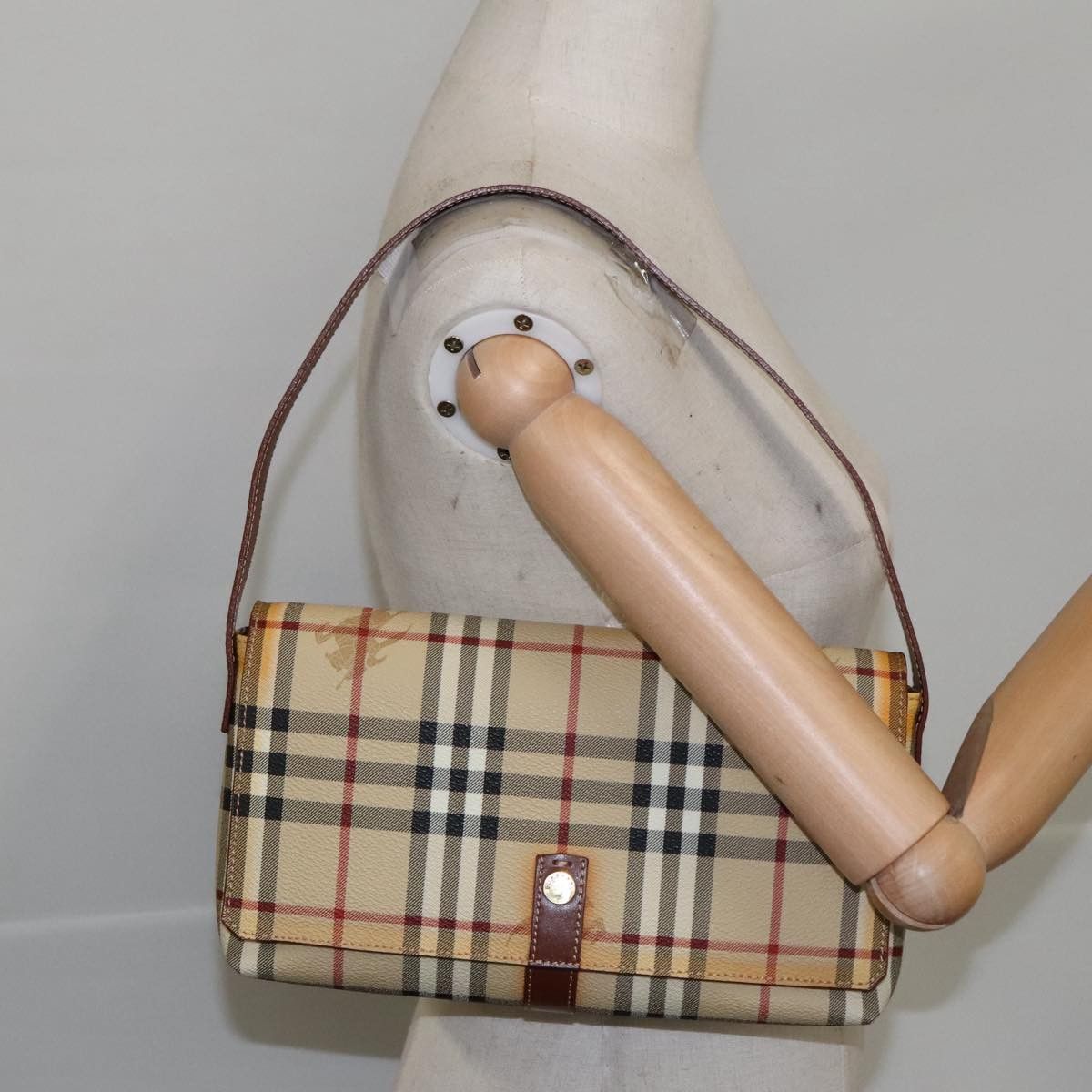 Burberry Haymarket Beige Canvas Shoulder Bag (Pre-Owned) Size ONE SIZE - 18 Thumbnail