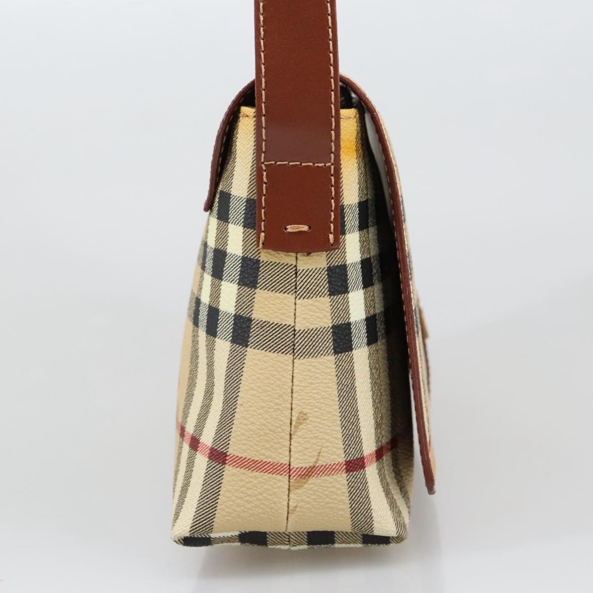 Burberry Haymarket Beige Canvas Shoulder Bag (Pre-Owned) Size ONE SIZE - 3 Thumbnail