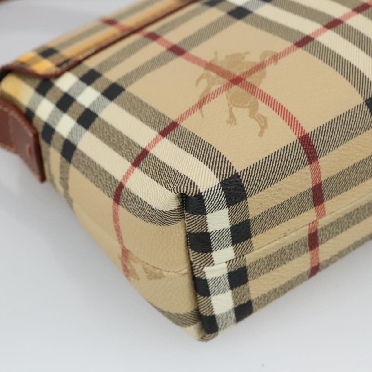 Burberry Haymarket Beige Canvas Shoulder Bag (Pre-Owned) Size ONE SIZE - 9 Thumbnail