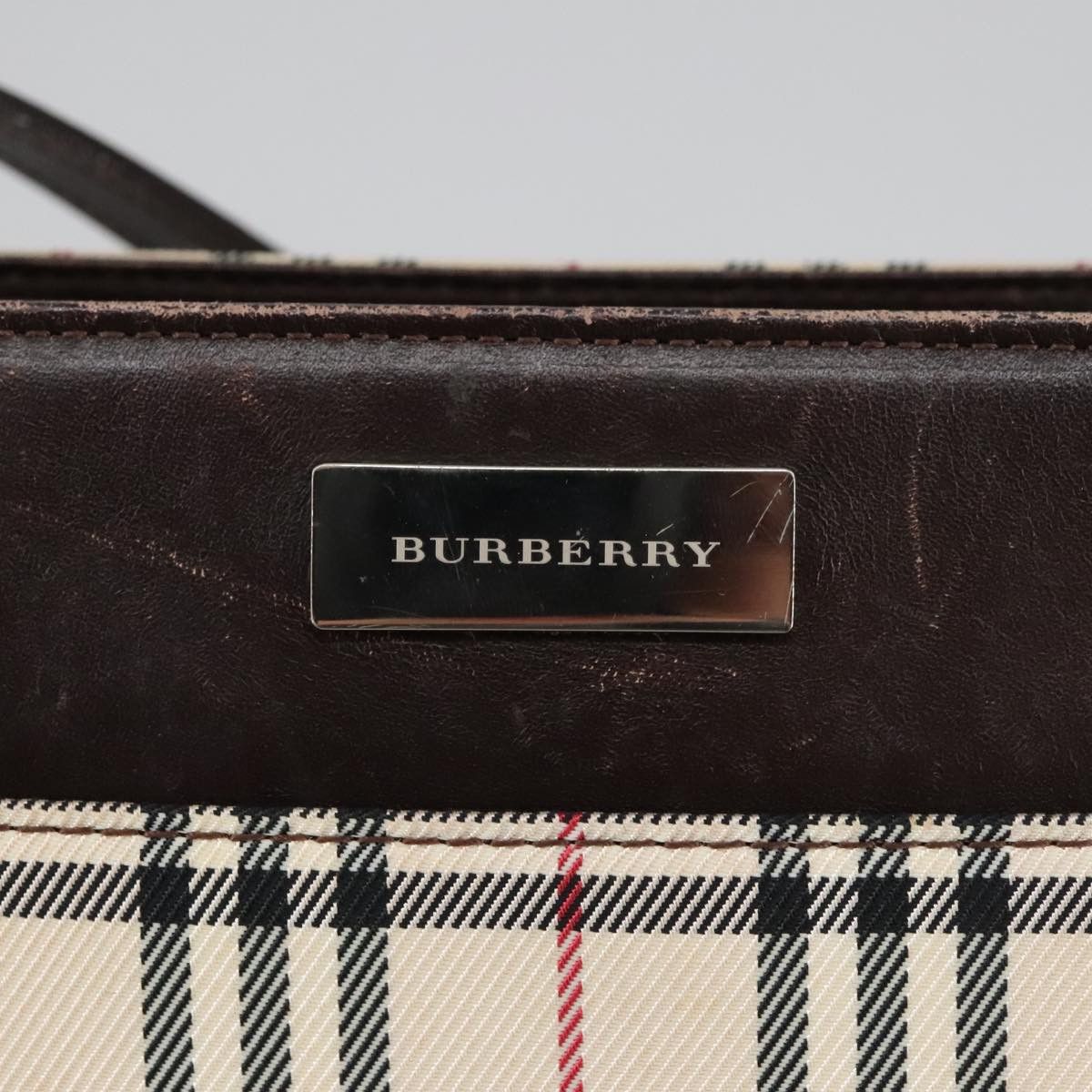Burberry Nova Check Beige Canvas Shoulder Bag (Pre-Owned) Size ONE SIZE - 10 Thumbnail