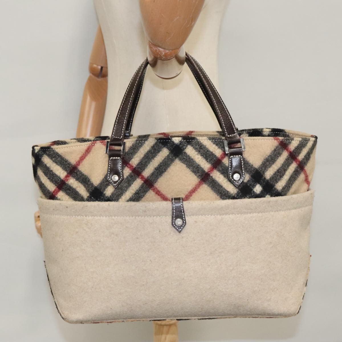 Burberry Nova Check Beige Canvas Handbag (Pre-Owned) Size ONE SIZE - 11 Thumbnail