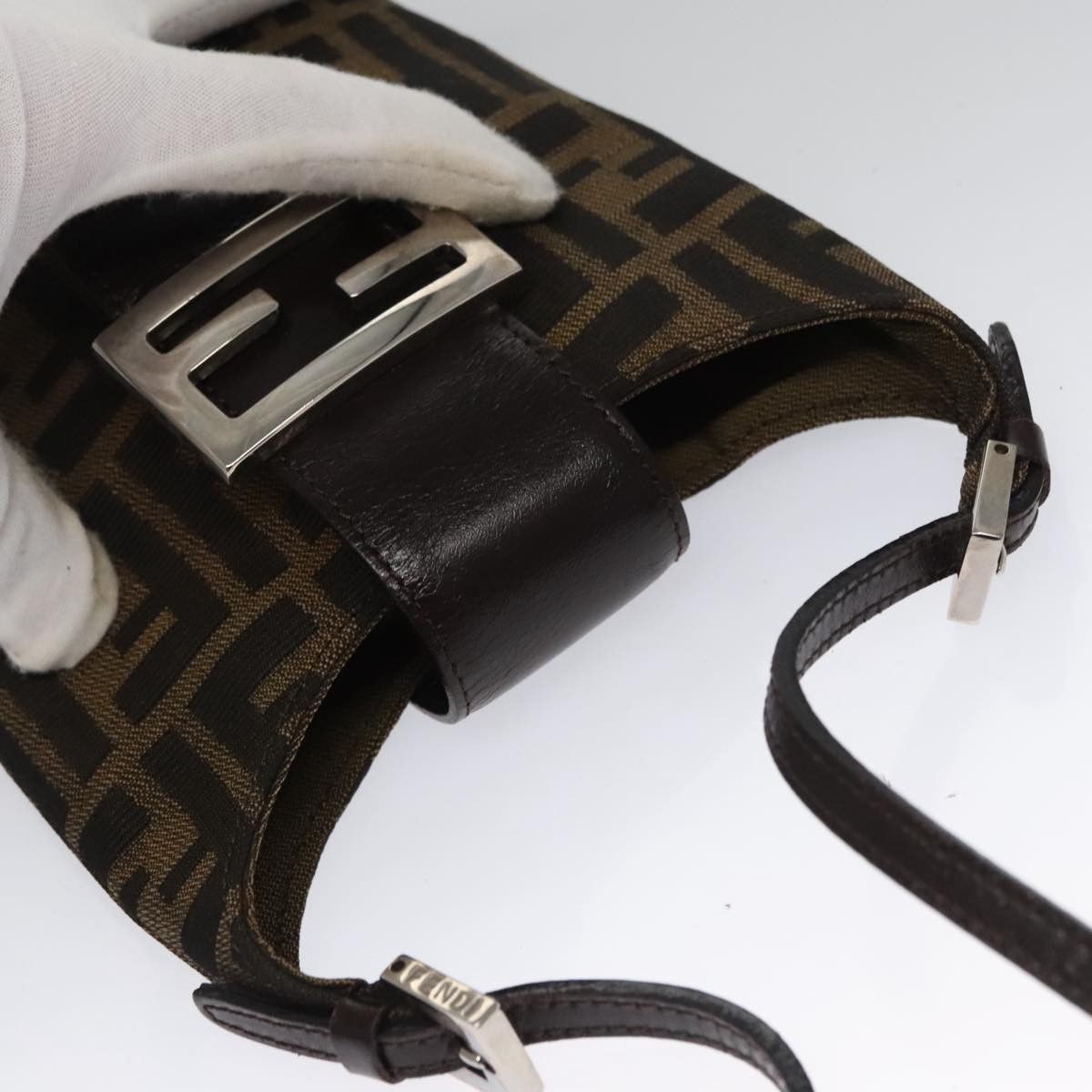Fendi Zucca Brown Canvas Shoulder Bag (Pre-Owned) Size ONE SIZE - 13 Thumbnail