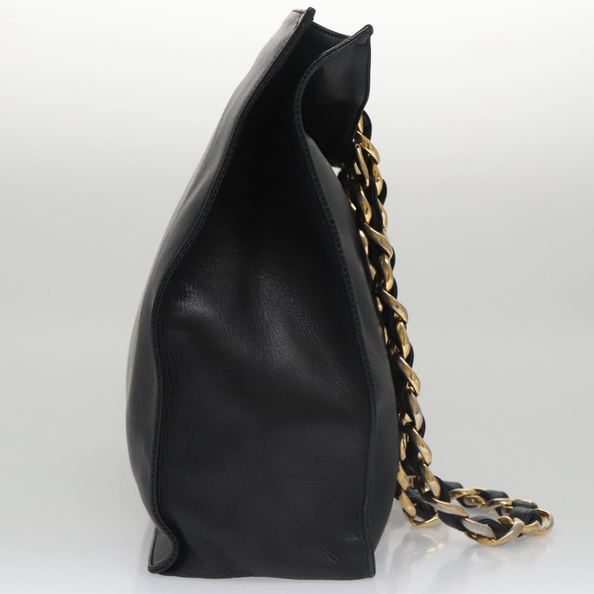 Chanel Cc Black Leather Tote Bag (Pre-Owned) Size ONE SIZE - 4 Thumbnail