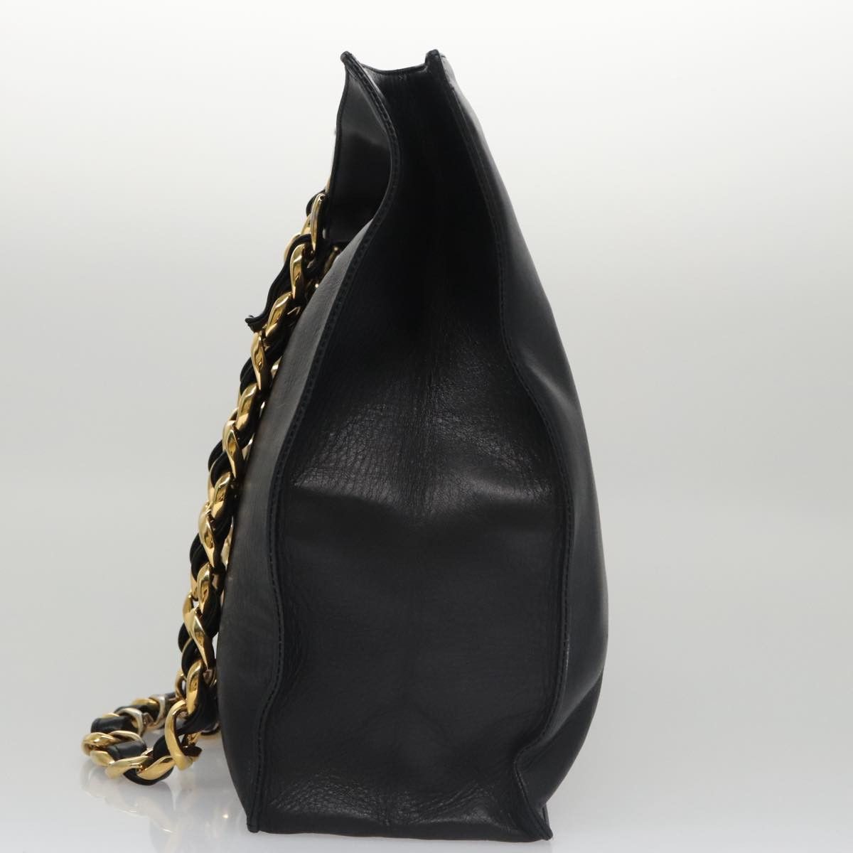 Chanel Cc Black Leather Tote Bag (Pre-Owned) Size ONE SIZE - 3 Thumbnail