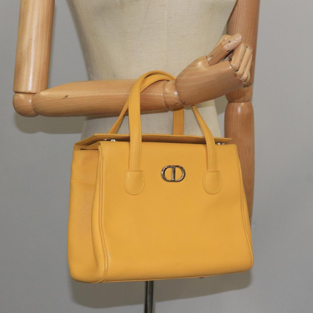 Cd Yellow Leather Handbag (Pre-Owned)