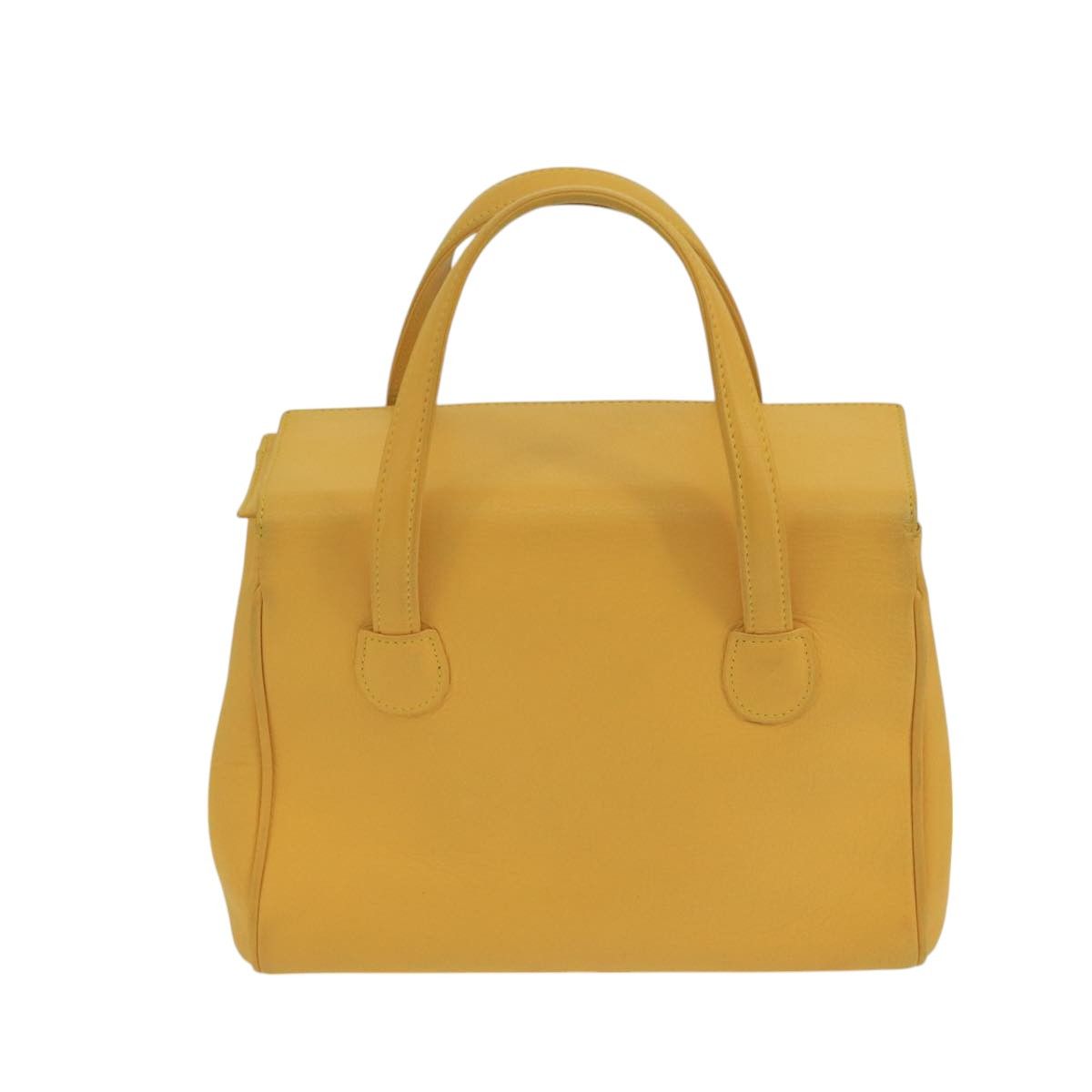 Cd Yellow Leather Handbag (Pre-Owned)