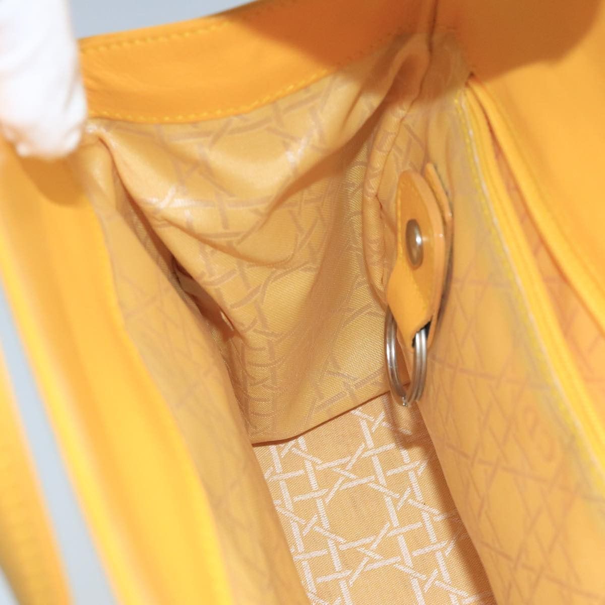 Cd Yellow Leather Handbag (Pre-Owned)
