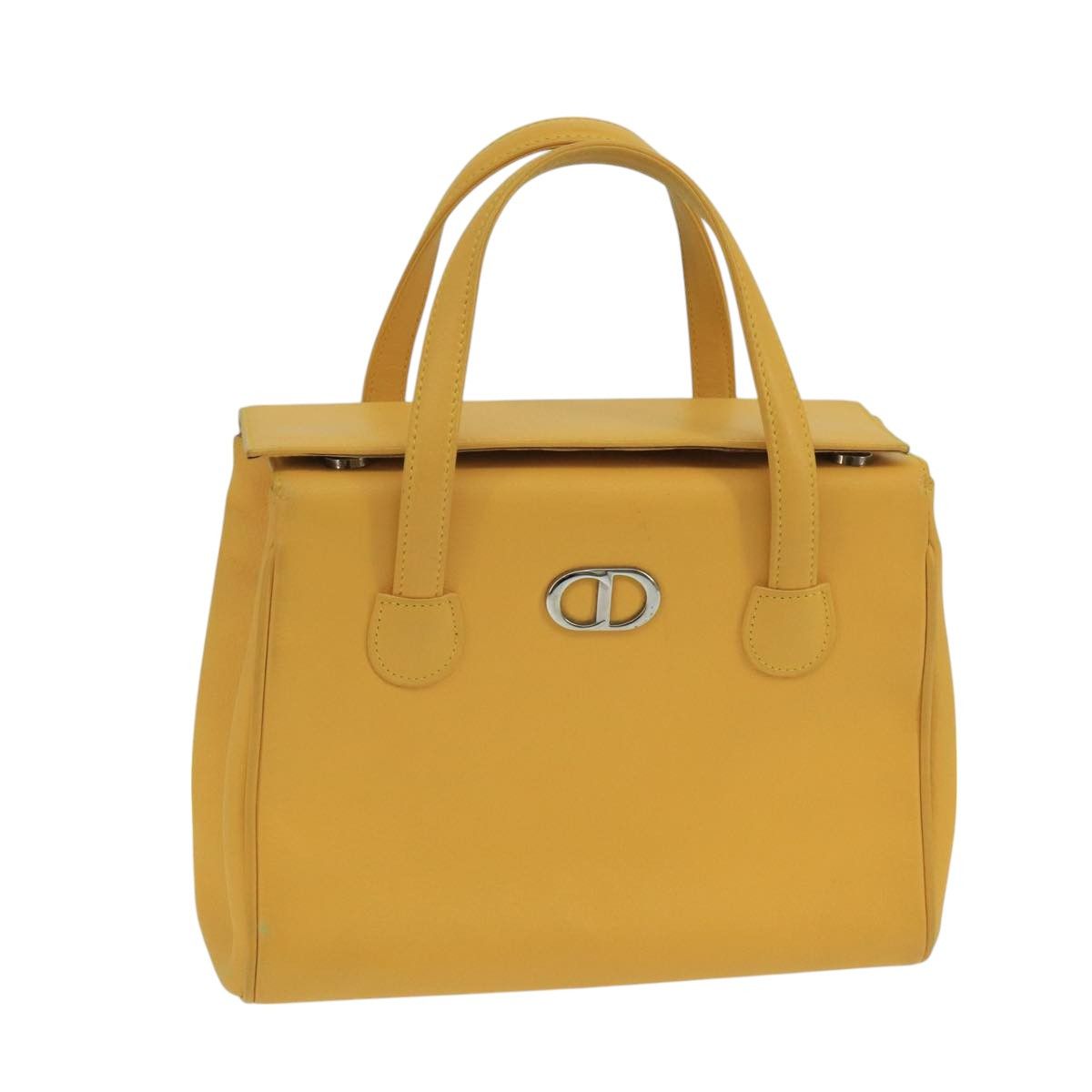 Cd Yellow Leather Handbag (Pre-Owned)