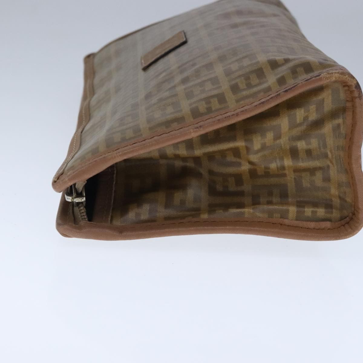 Fendi Zucchino Brown Canvas Clutch Bag (Pre-Owned) Size ONE SIZE - 3 Thumbnail