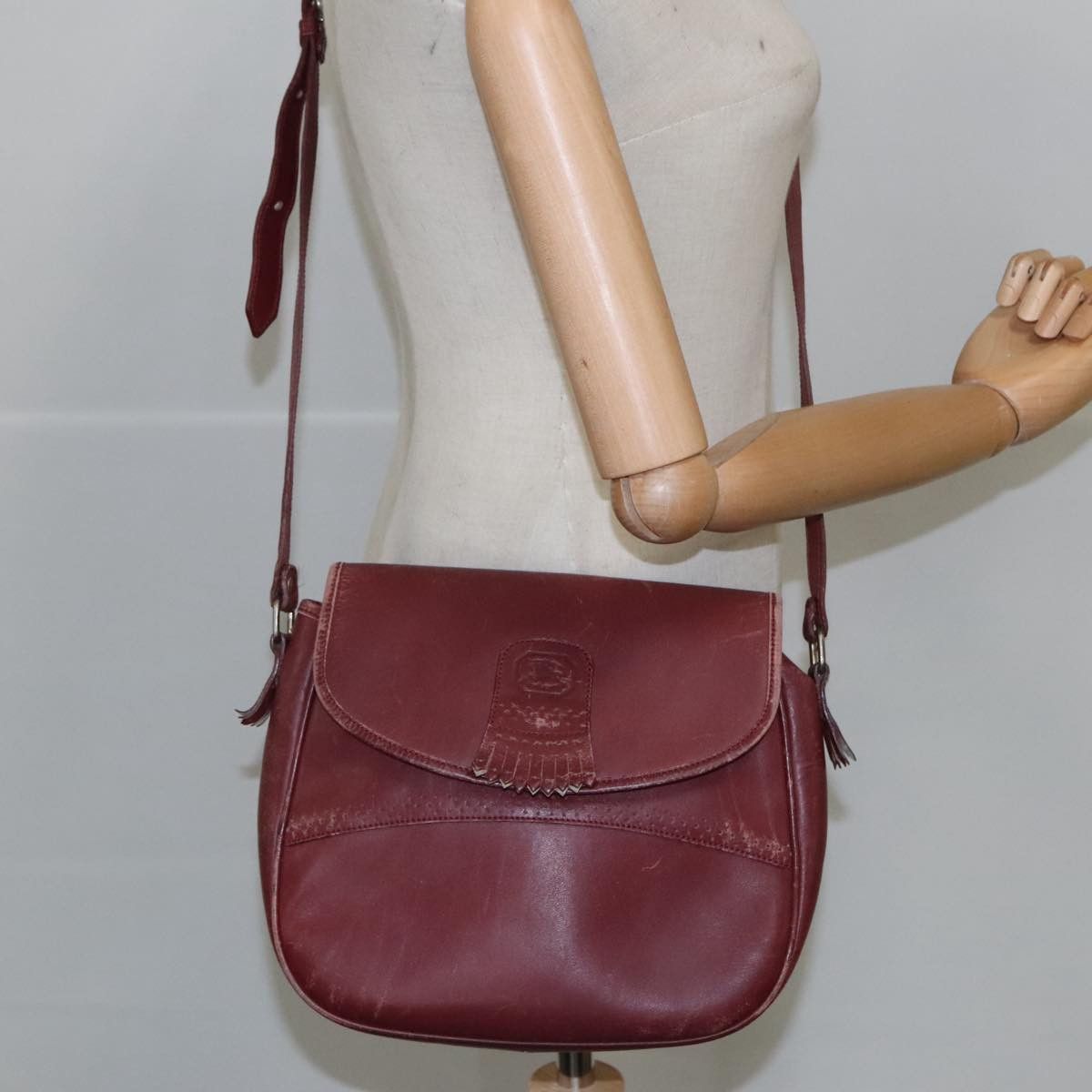 Burberry Burgundy Leather Shoulder Bag (Pre-Owned) Size ONE SIZE - 11 Thumbnail