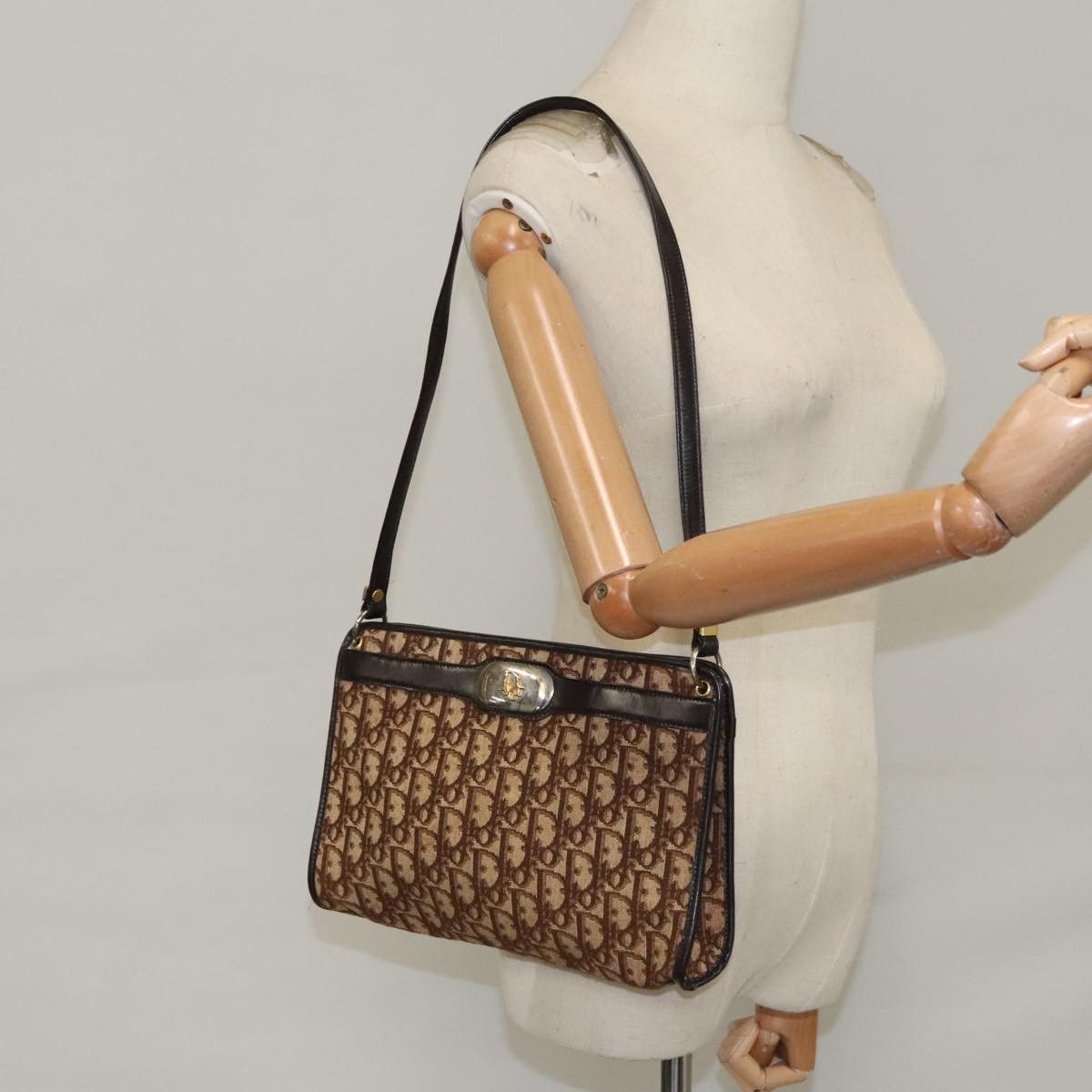 Dior Trotter Brown Canvas Shoulder Bag (Pre-Owned) Size ONE SIZE - 10 Thumbnail