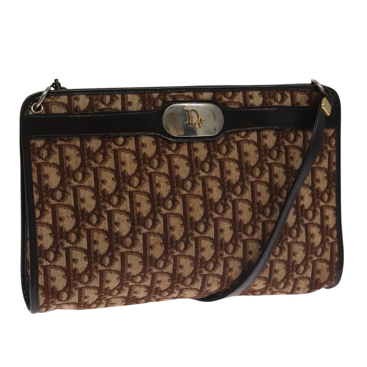 Dior Trotter Brown Canvas Shoulder Bag (Pre-Owned) Size ONE SIZE - 20 Thumbnail