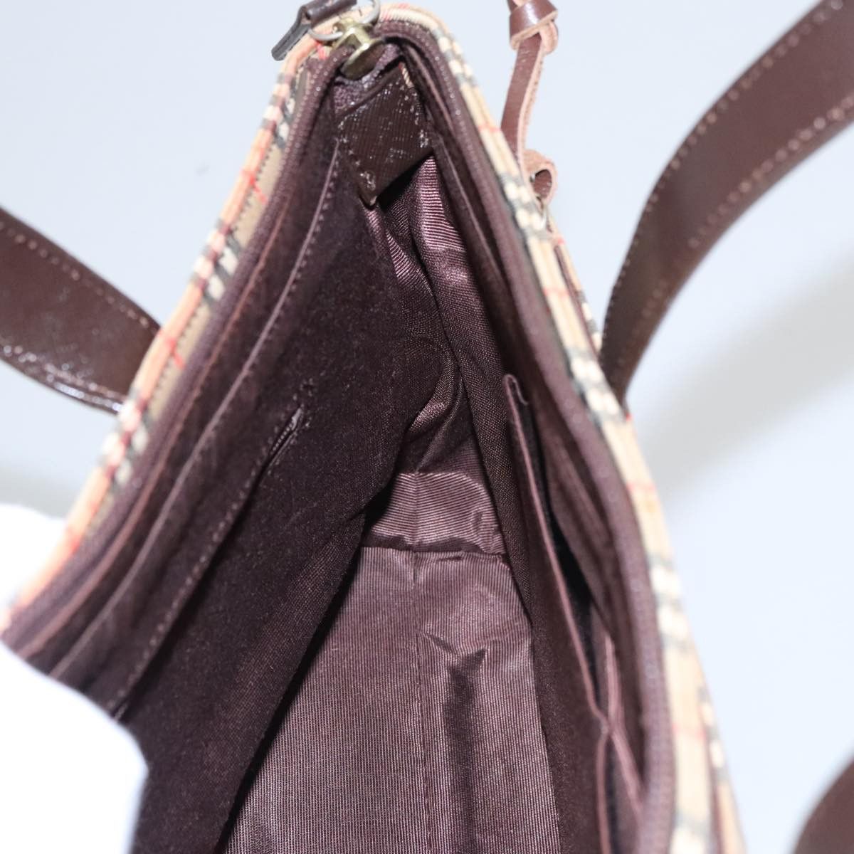 Burberry Nova Check Beige Canvas Handbag (Pre-Owned) Size ONE SIZE - 14 Thumbnail