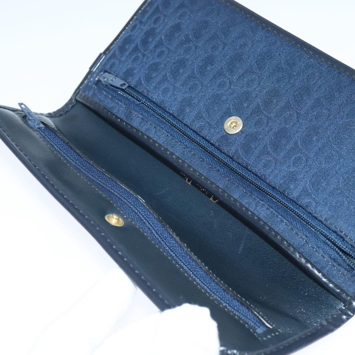 Dior Trotter Navy Canvas Clutch Bag (Pre-Owned) Size ONE SIZE - 8 Thumbnail