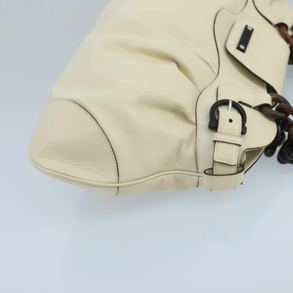 Salvatore Ferragamo White Leather Shoulder Bag (Pre-Owned) Size ONE SIZE - 3 Thumbnail