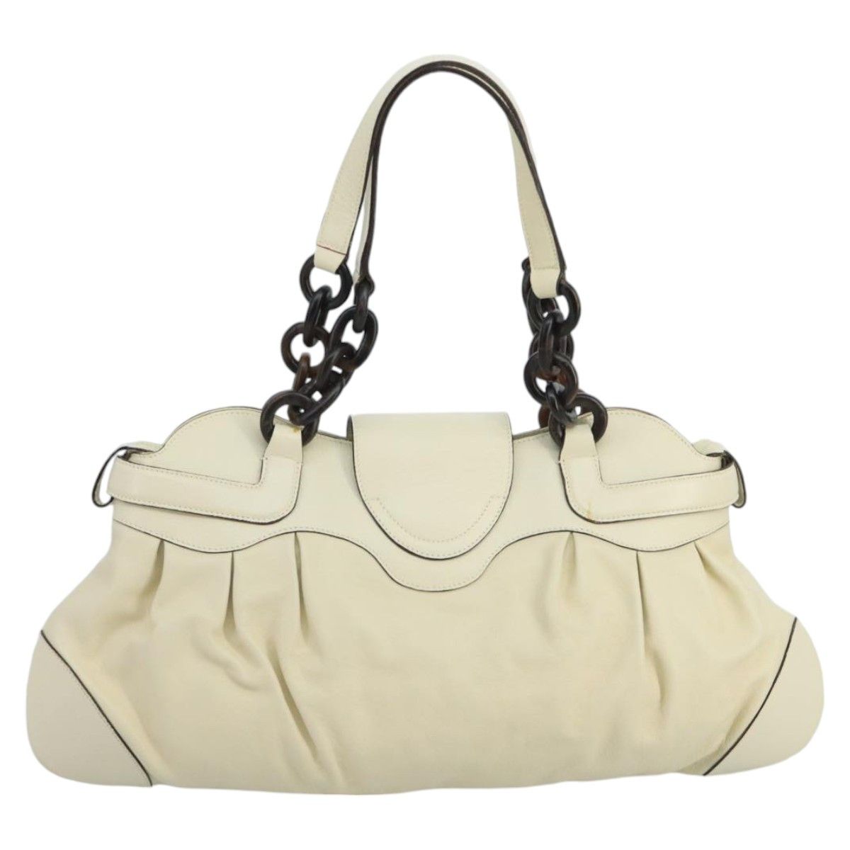 Salvatore Ferragamo White Leather Shoulder Bag (Pre-Owned) Size ONE SIZE - 2 Thumbnail