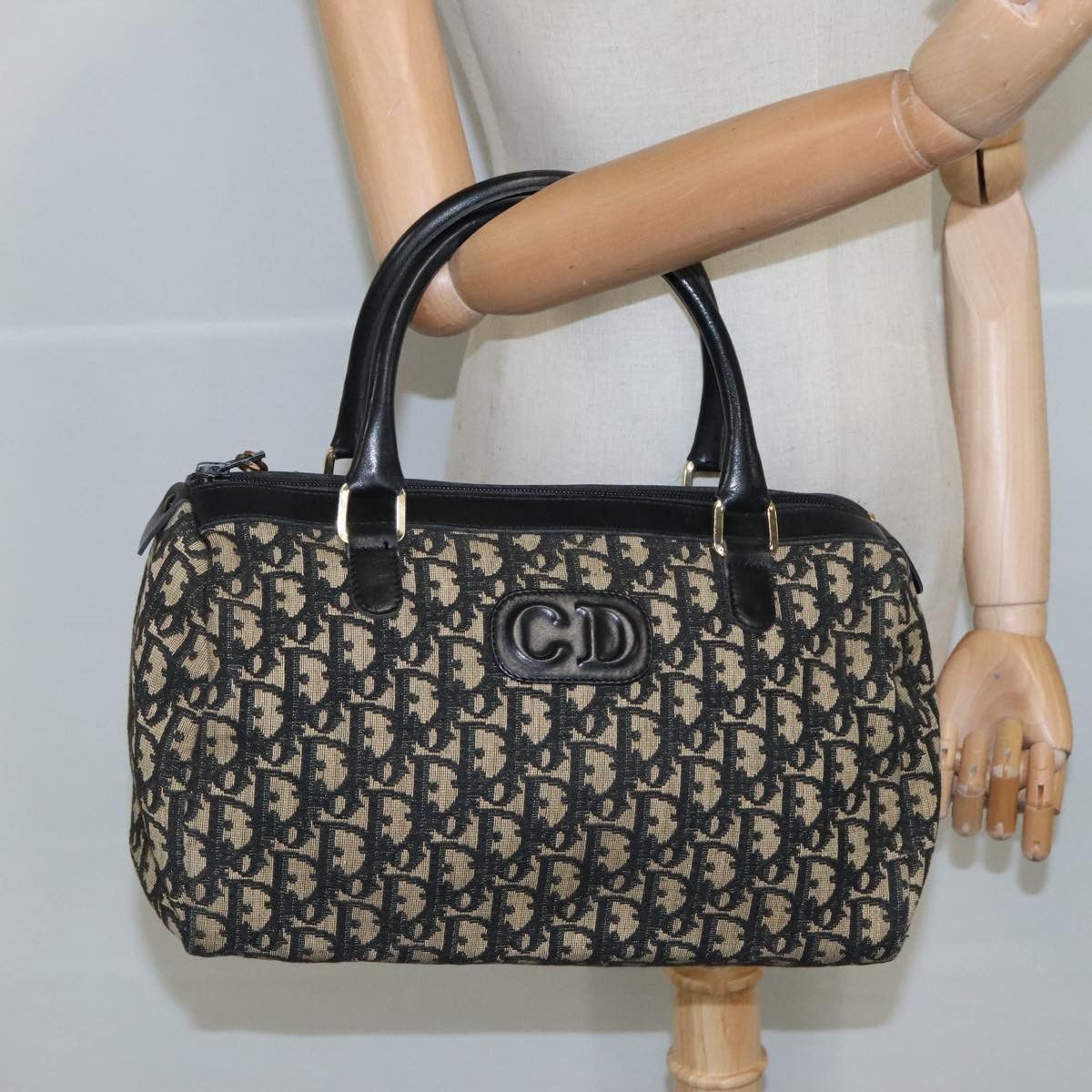 Dior Trotter Navy Canvas Handbag (Pre-Owned) Size ONE SIZE - 16 Thumbnail