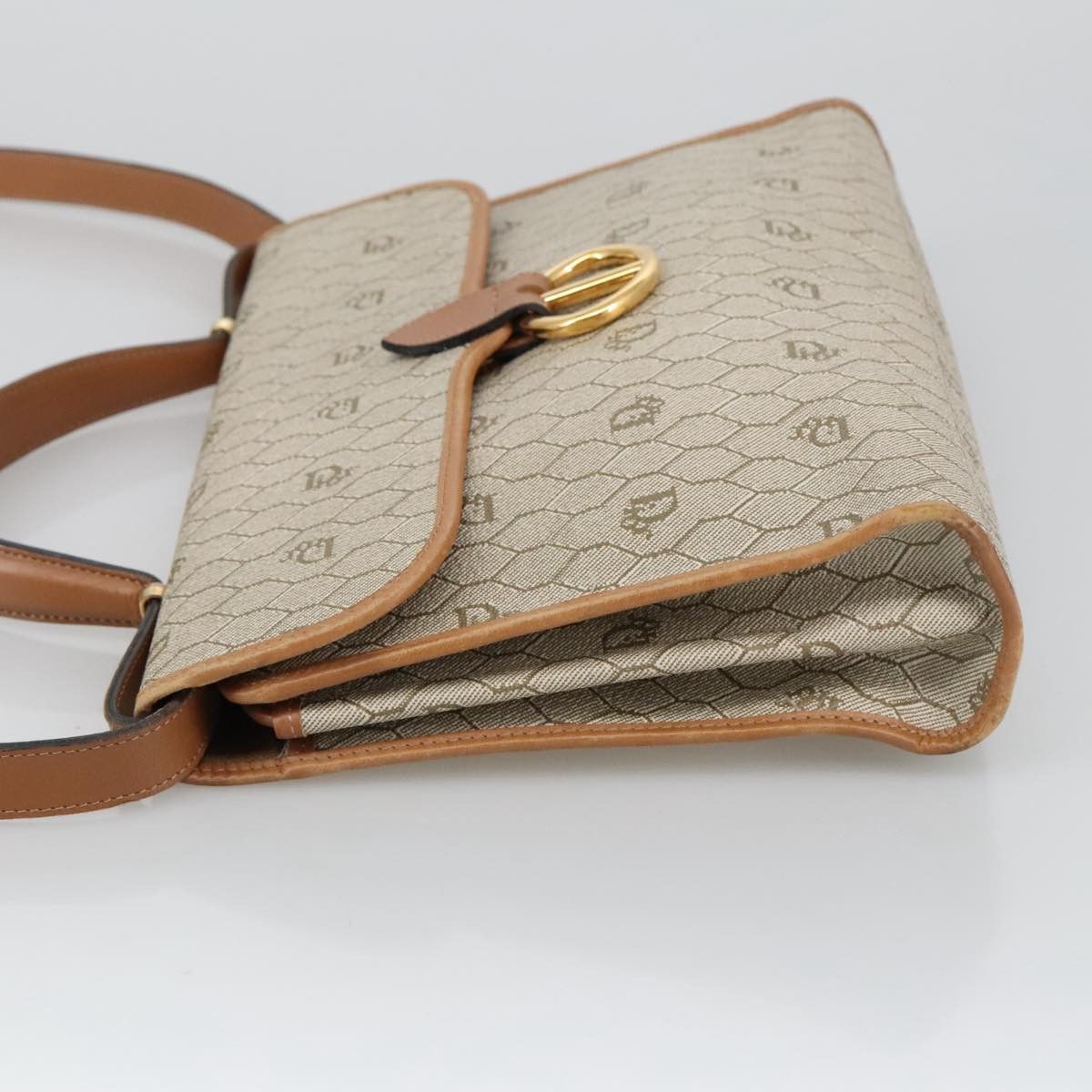 Dior Honeycomb Beige Canvas Handbag (Pre-Owned) Size ONE SIZE - 16 Thumbnail