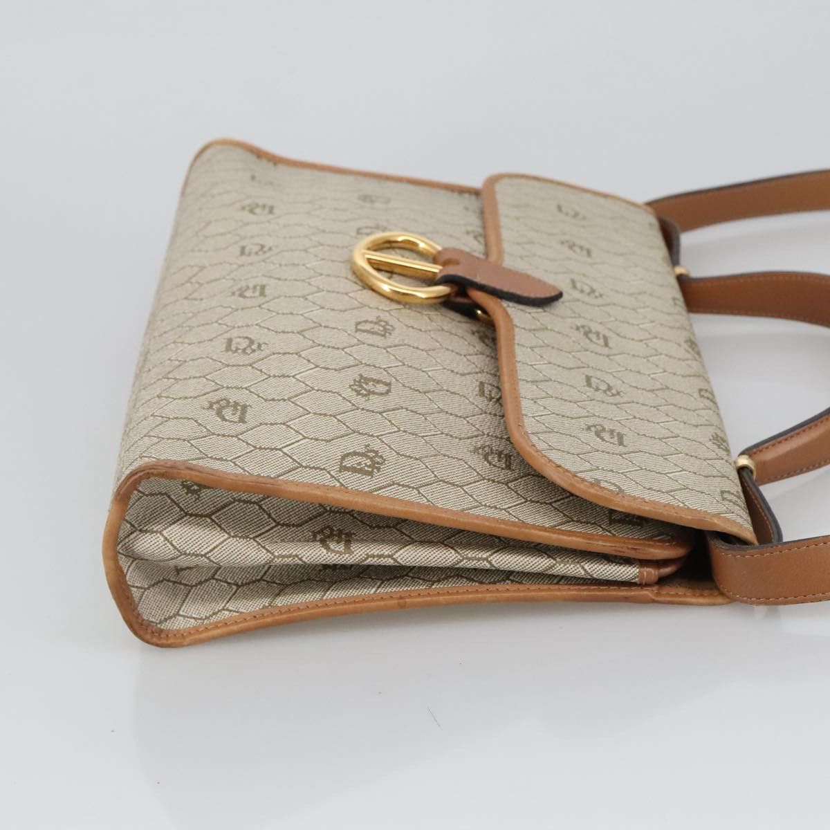 Dior Honeycomb Beige Canvas Handbag (Pre-Owned) Size ONE SIZE - 3 Thumbnail