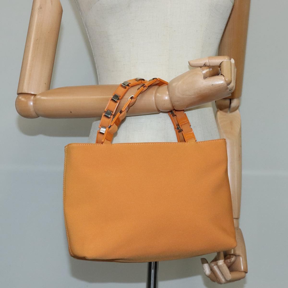 Salvatore Ferragamo Vara Orange Canvas Handbag (Pre-Owned) Size ONE SIZE - 11 Thumbnail