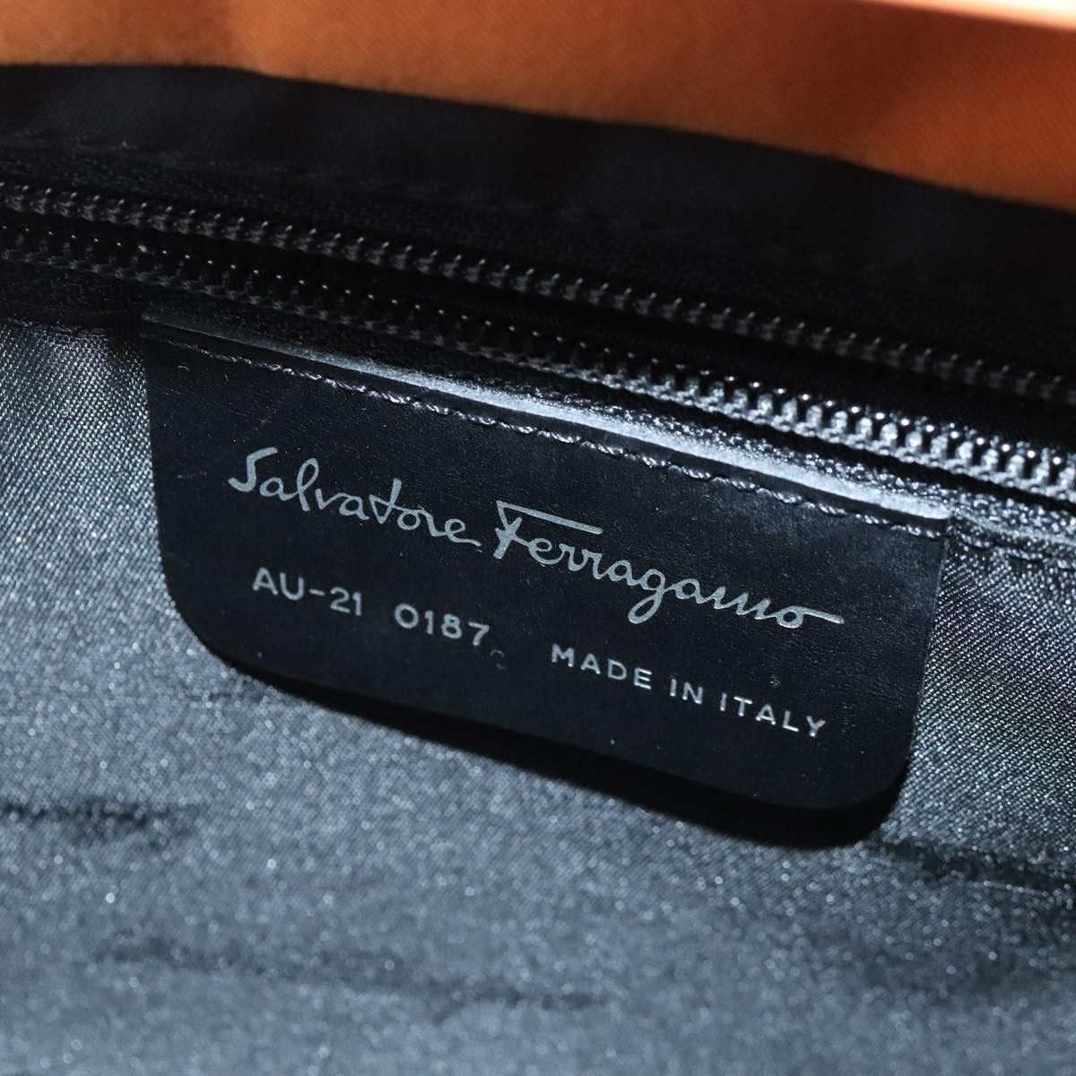 Salvatore Ferragamo Vara Orange Canvas Handbag (Pre-Owned) Size ONE SIZE - 9 Thumbnail