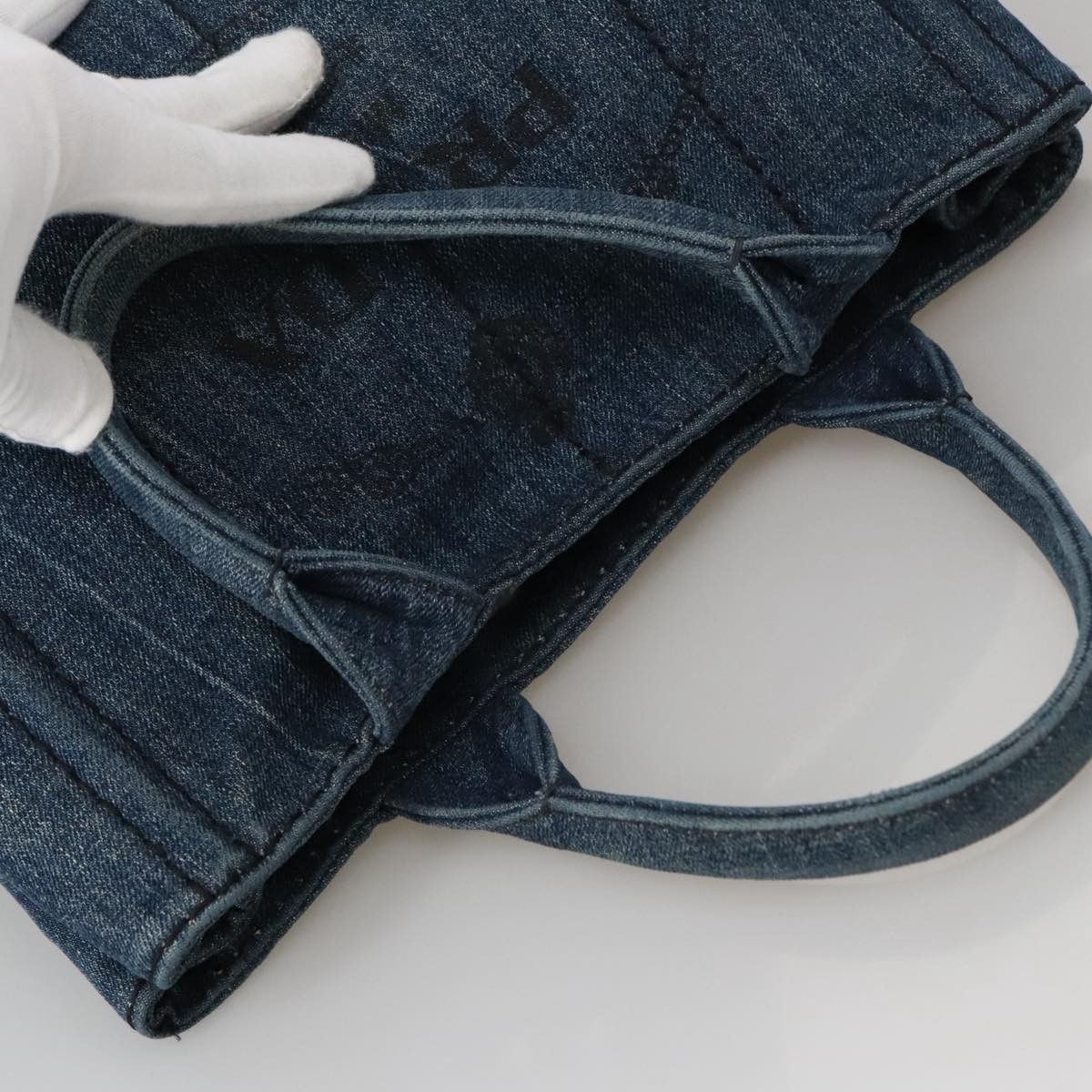 Prada Canapa Blue Denim - Jeans Tote Bag (Pre-Owned) Size ONE SIZE - 12 Thumbnail