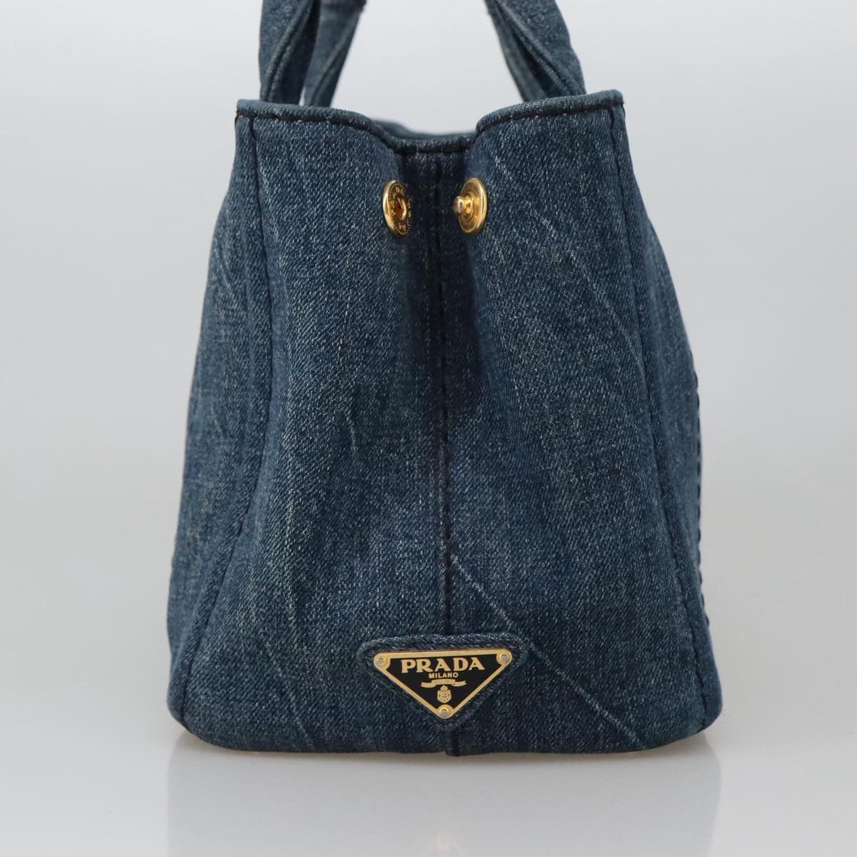 Prada Canapa Blue Denim - Jeans Tote Bag (Pre-Owned) Size ONE SIZE - 7 Thumbnail