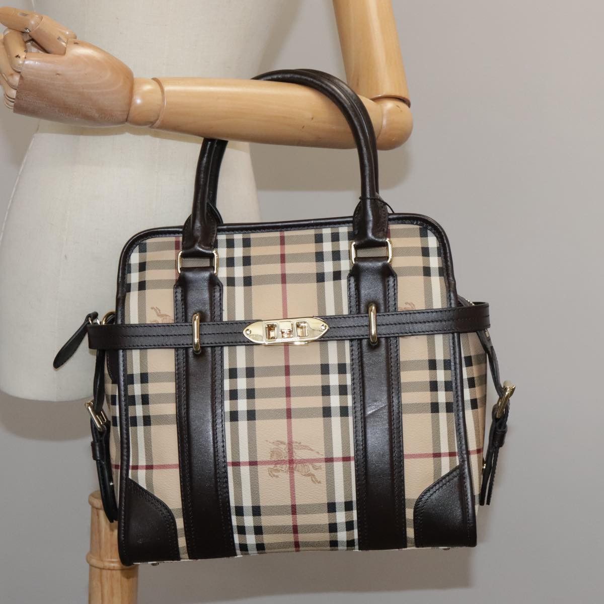 Burberry Nova Check Beige Canvas Handbag (Pre-Owned) Size ONE SIZE - 11 Thumbnail