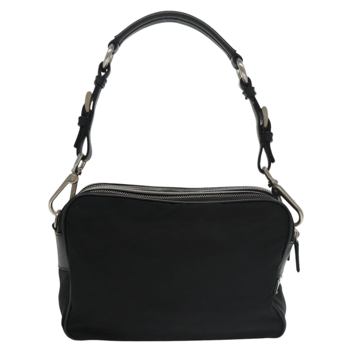 Prada Triangle Logo Black Synthetic Shoulder Bag (Pre-Owned) Size ONE SIZE - 2 Thumbnail