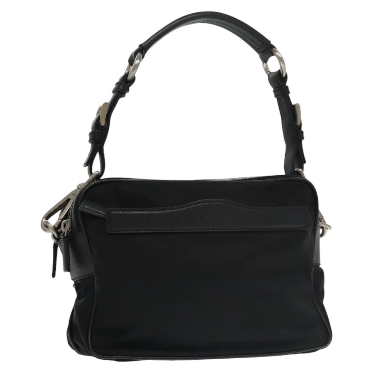 Prada Triangle Logo Black Synthetic Shoulder Bag (Pre-Owned) Size ONE SIZE - 17 Thumbnail