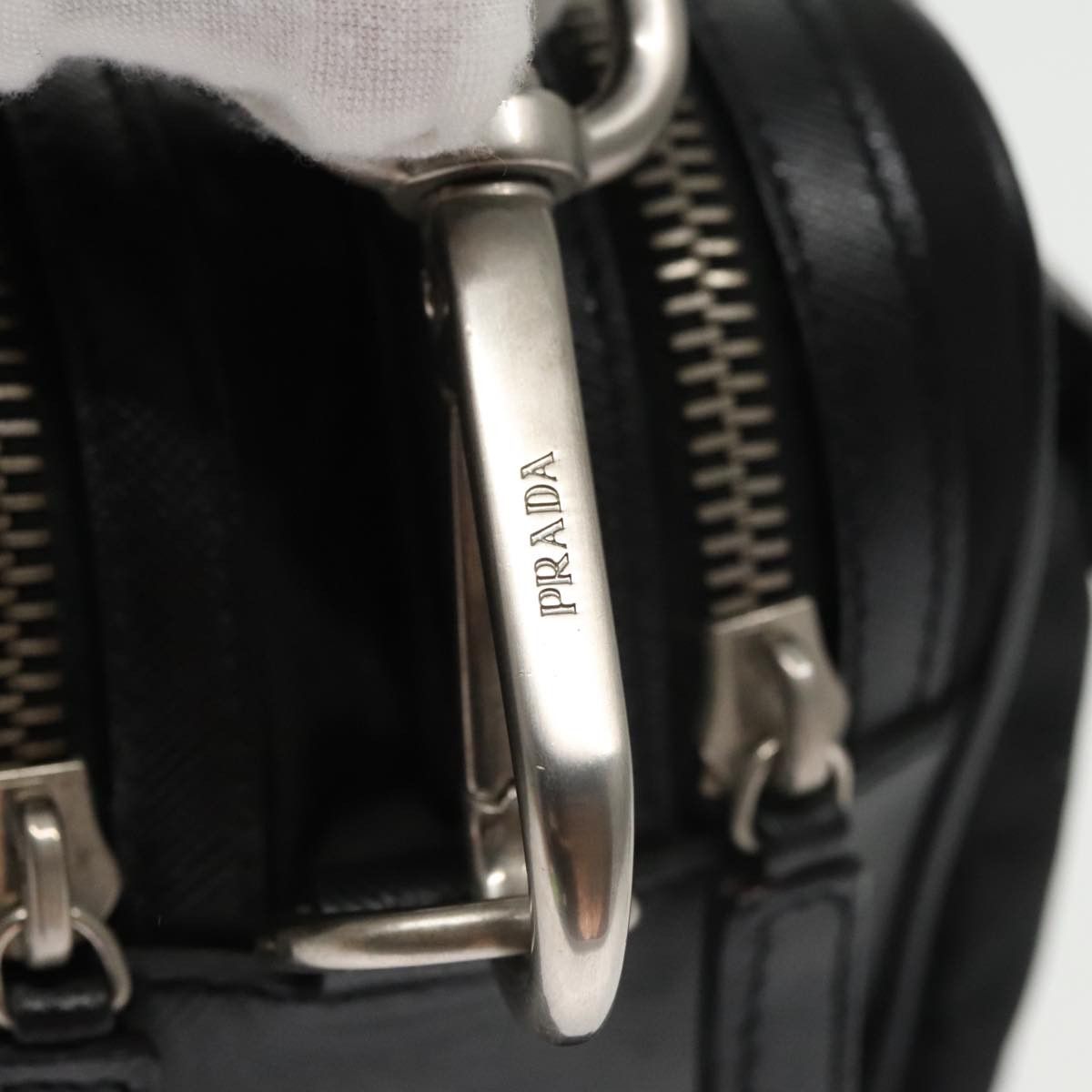Prada Triangle Logo Black Synthetic Shoulder Bag (Pre-Owned) Size ONE SIZE - 12 Thumbnail