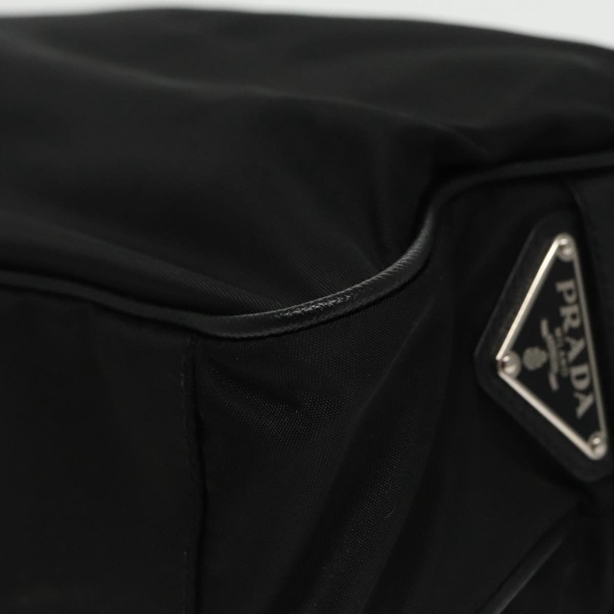 Prada Triangle Logo Black Synthetic Shoulder Bag (Pre-Owned) Size ONE SIZE - 8 Thumbnail