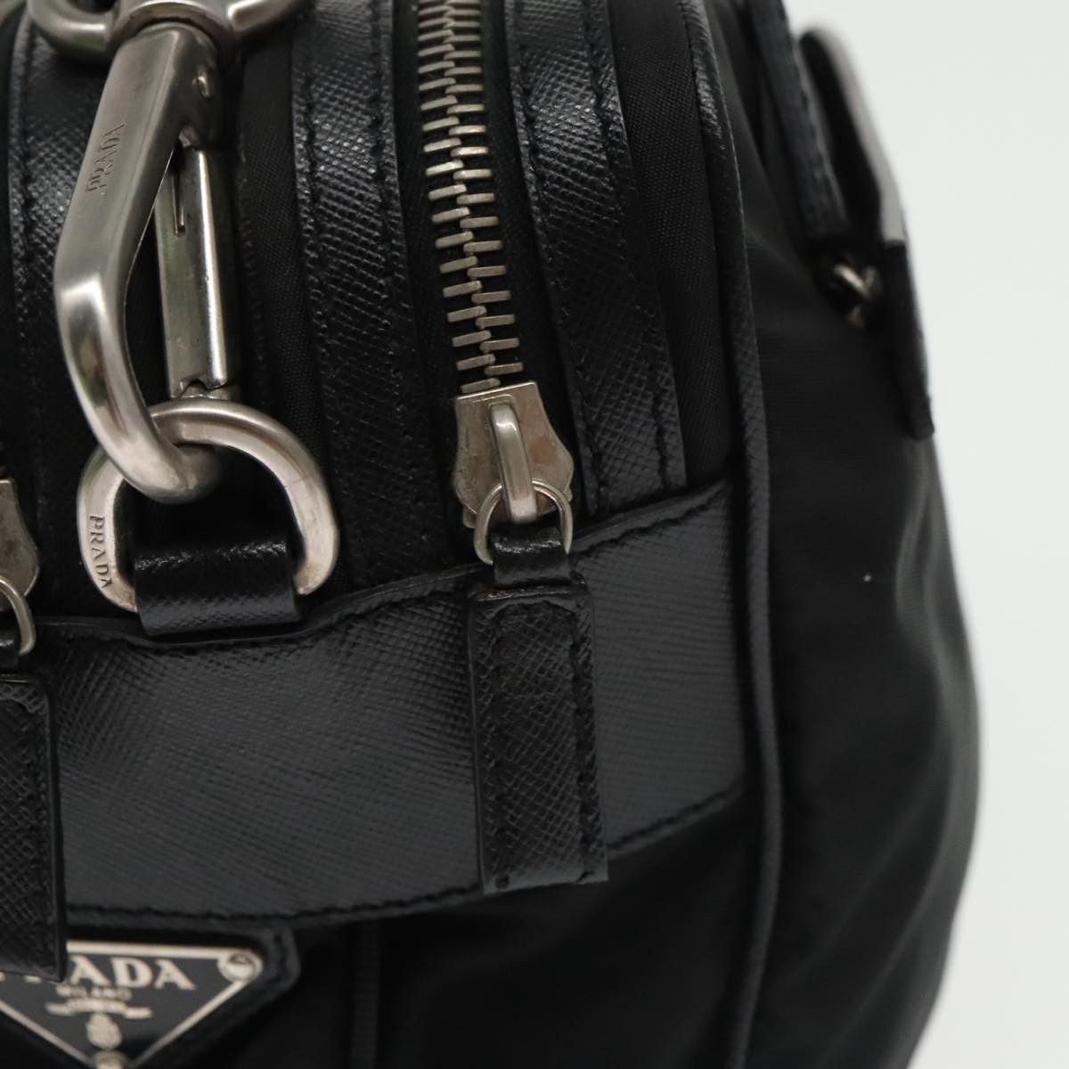 Prada Triangle Logo Black Synthetic Shoulder Bag (Pre-Owned) Size ONE SIZE - 11 Thumbnail