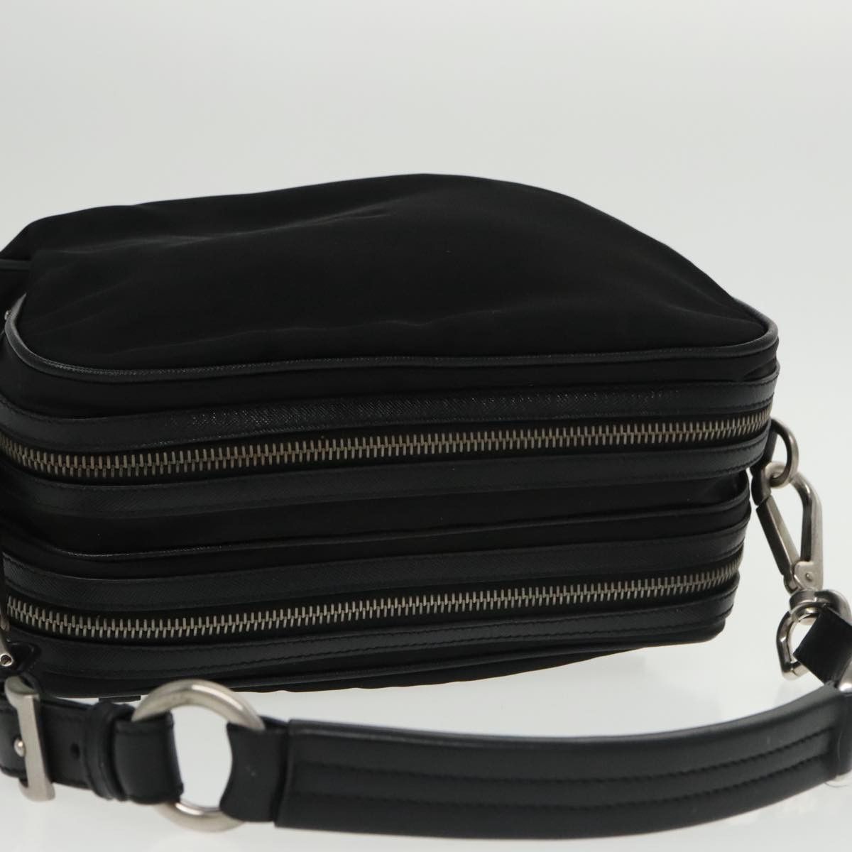 Prada Triangle Logo Black Synthetic Shoulder Bag (Pre-Owned) Size ONE SIZE - 18 Thumbnail