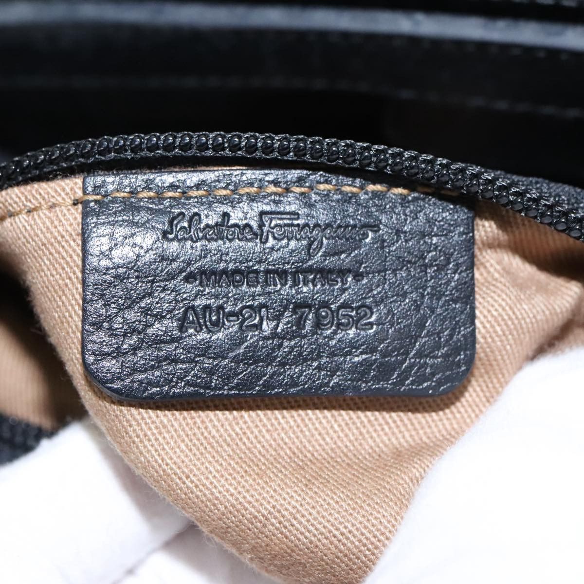 Salvatore Ferragamo Black Canvas Handbag (Pre-Owned) Size ONE SIZE - 8 Thumbnail