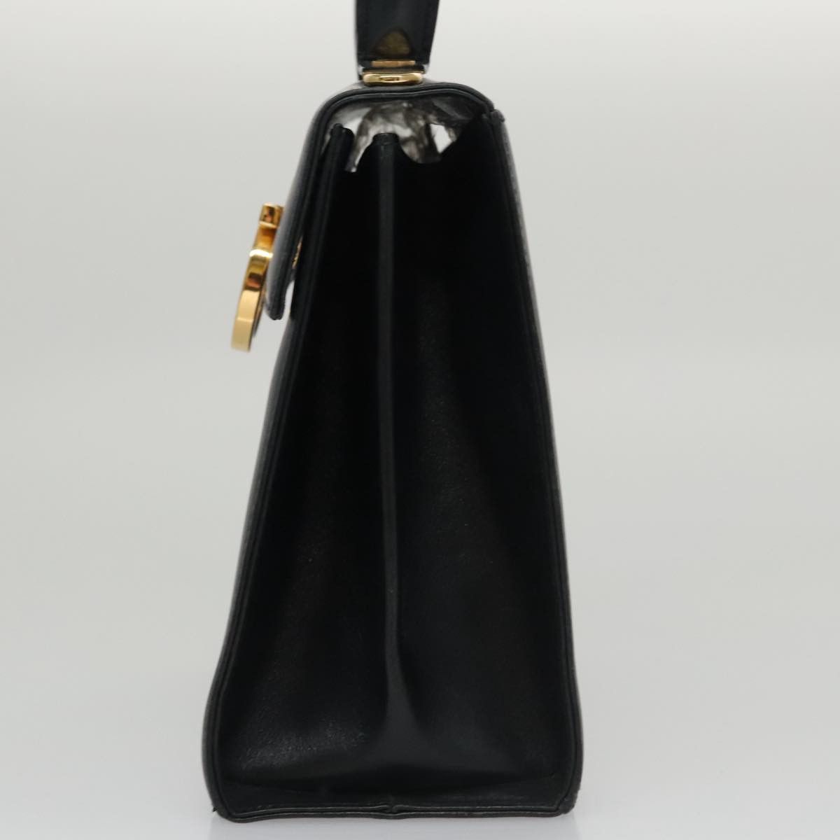 Salvatore Ferragamo Gancini Black Leather Handbag (Pre-Owned) Size ONE SIZE - 3 Thumbnail