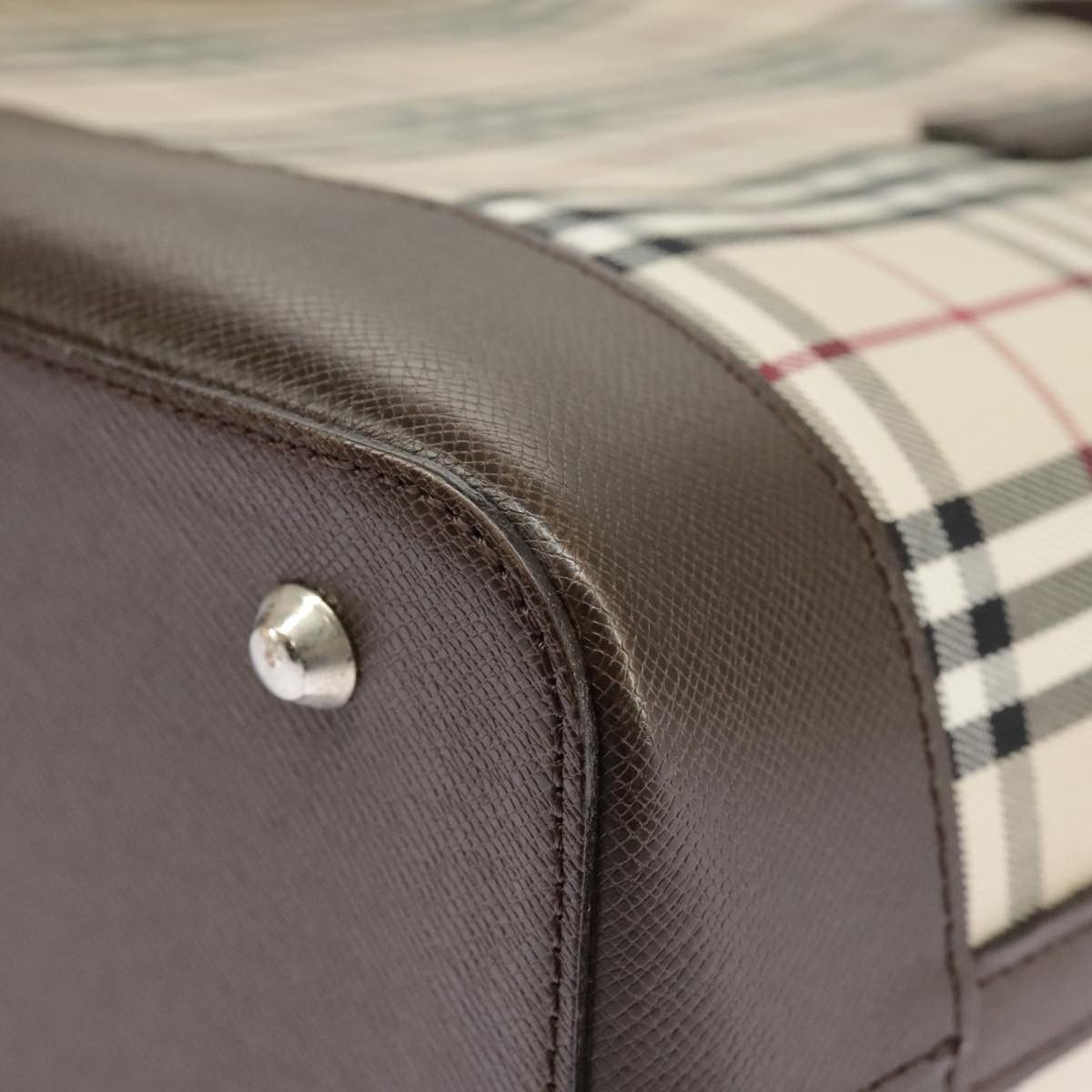 Burberry Nova Check Beige Canvas Handbag (Pre-Owned) Size ONE SIZE - 16 Thumbnail
