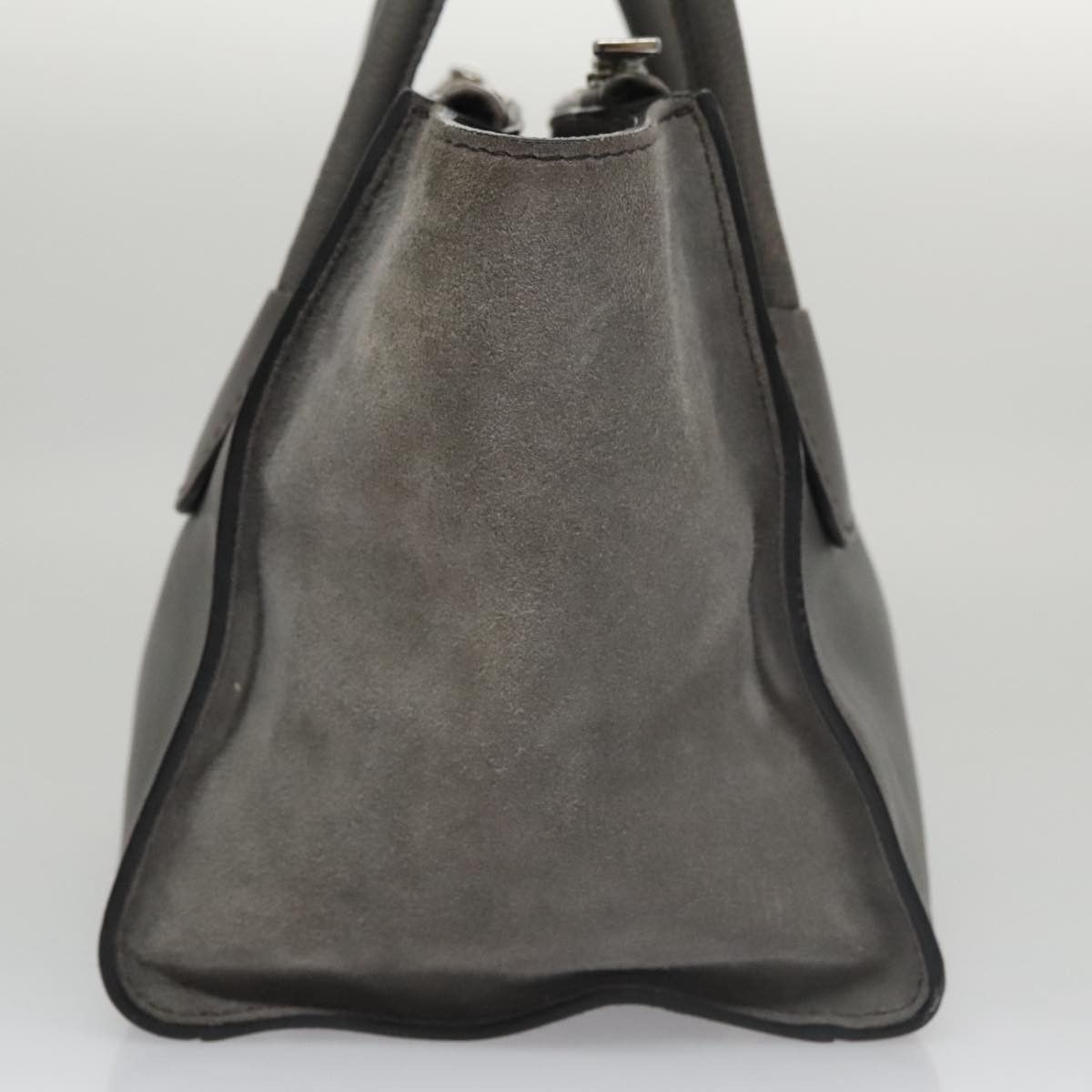 Prada Twin Zip Grey Suede Handbag (Pre-Owned) Size ONE SIZE - 4 Thumbnail