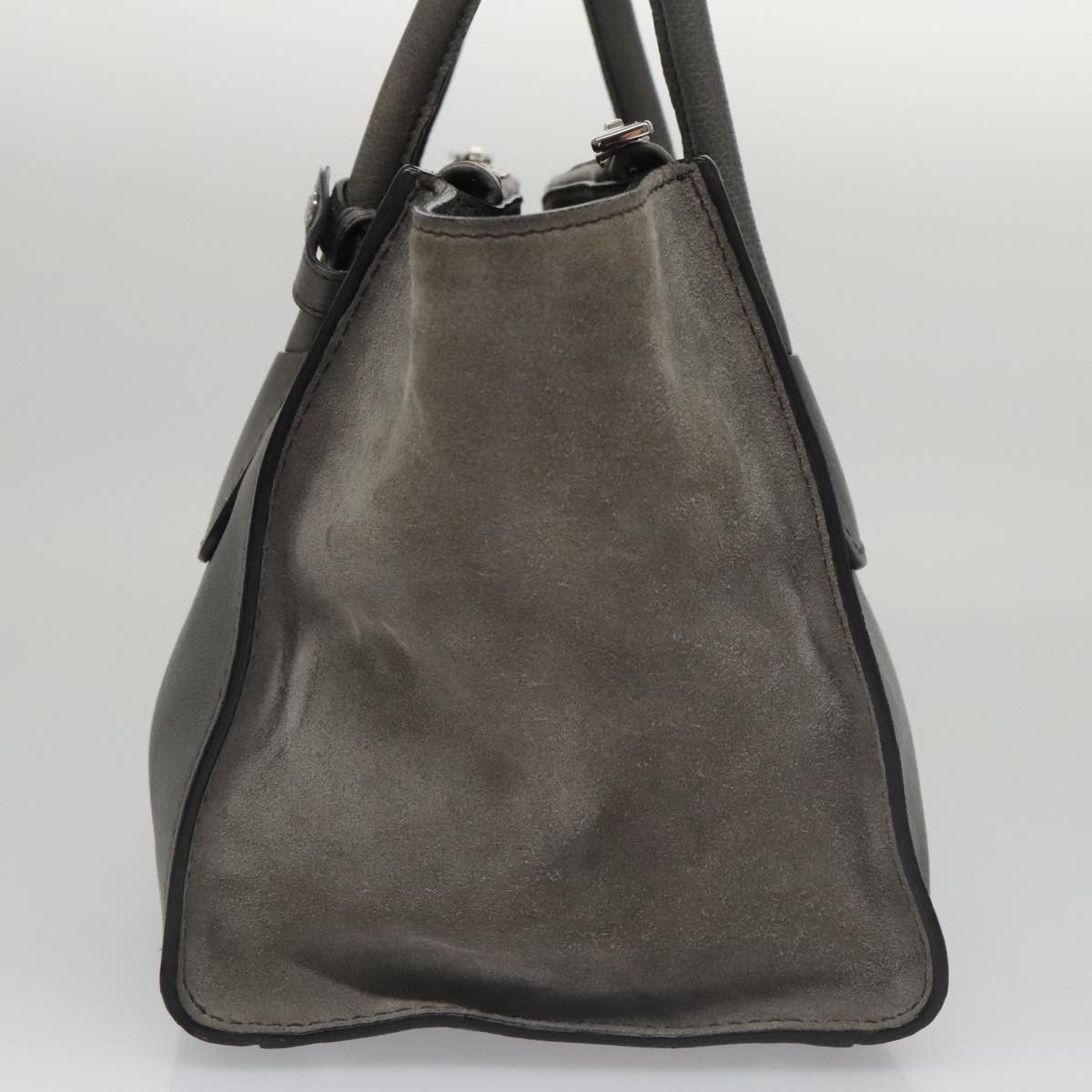 Prada Twin Zip Grey Suede Handbag (Pre-Owned) Size ONE SIZE - 3 Thumbnail