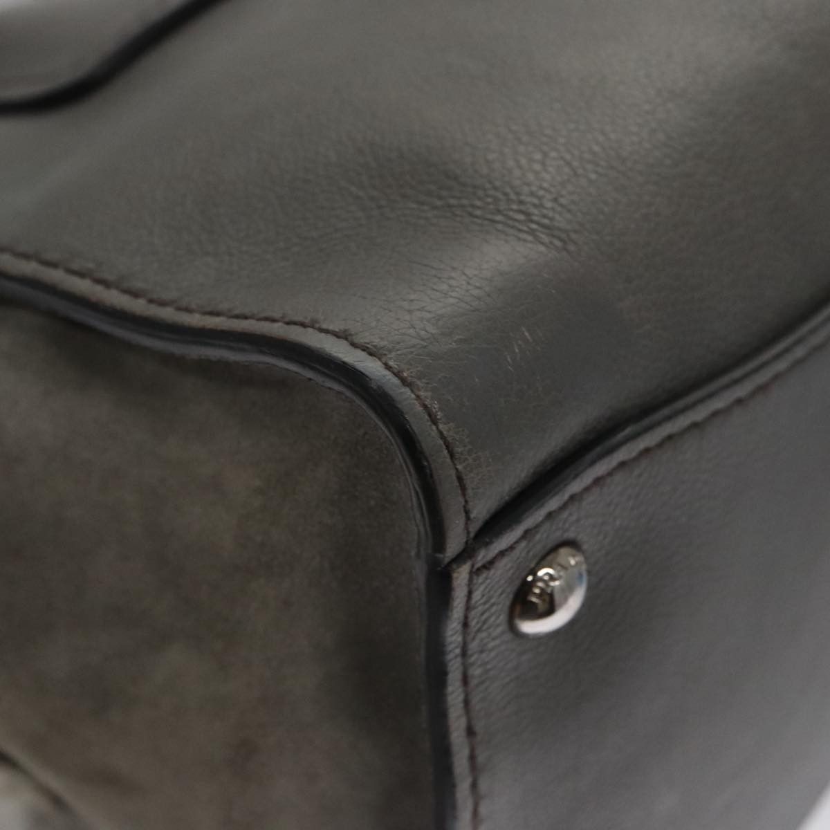 Prada Twin Zip Grey Suede Handbag (Pre-Owned) Size ONE SIZE - 9 Thumbnail