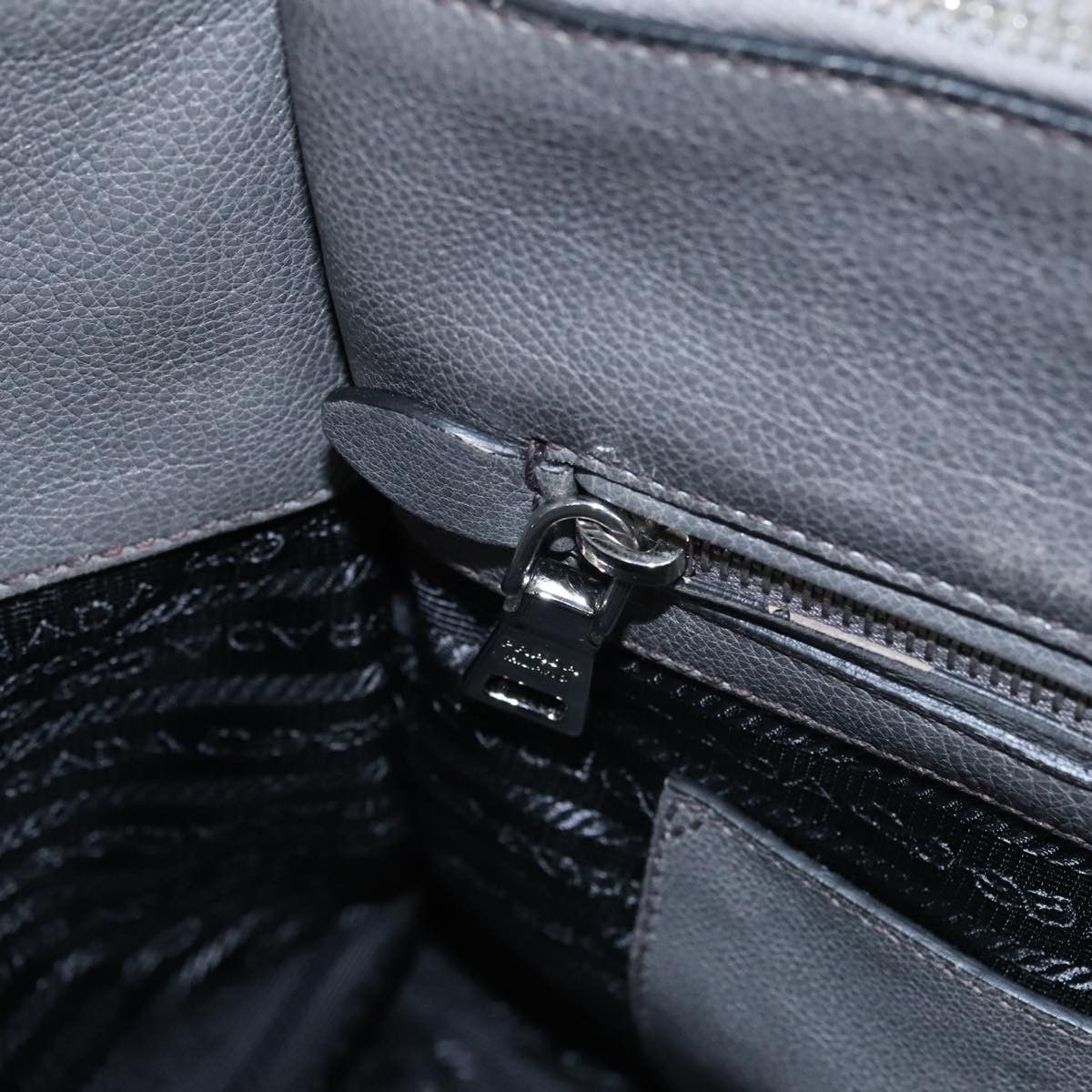 Prada Twin Zip Grey Suede Handbag (Pre-Owned) Size ONE SIZE - 11 Thumbnail