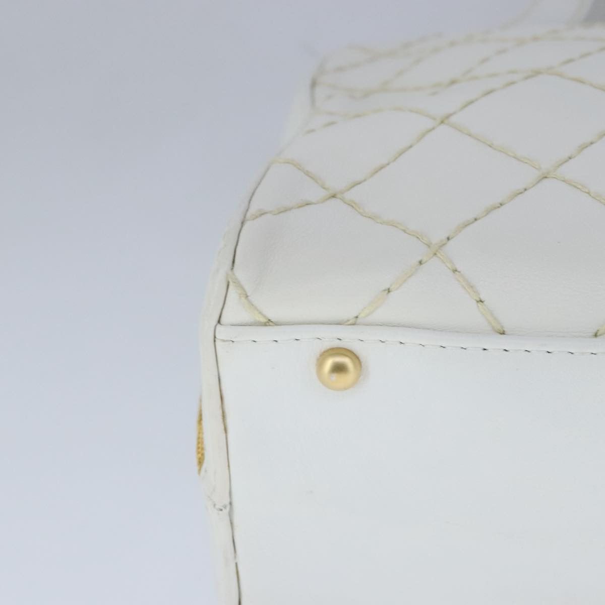 Chanel Wild Stitch White Leather Handbag (Pre-Owned) Size ONE SIZE - 7 Thumbnail